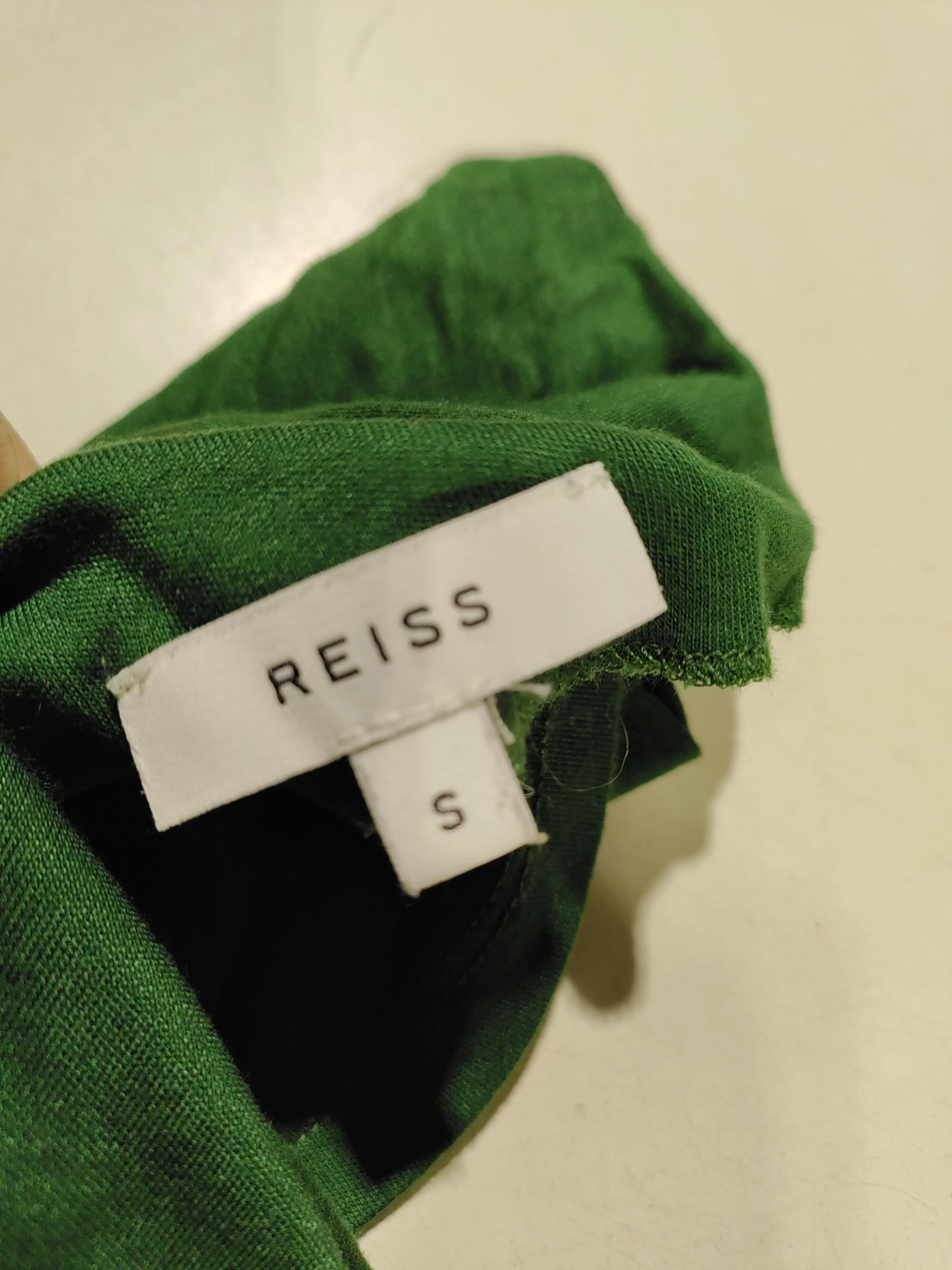 Reiss Women's Top S Green 100% Viscose 3/4 Sleeve Square Neck Jersey - Image 6