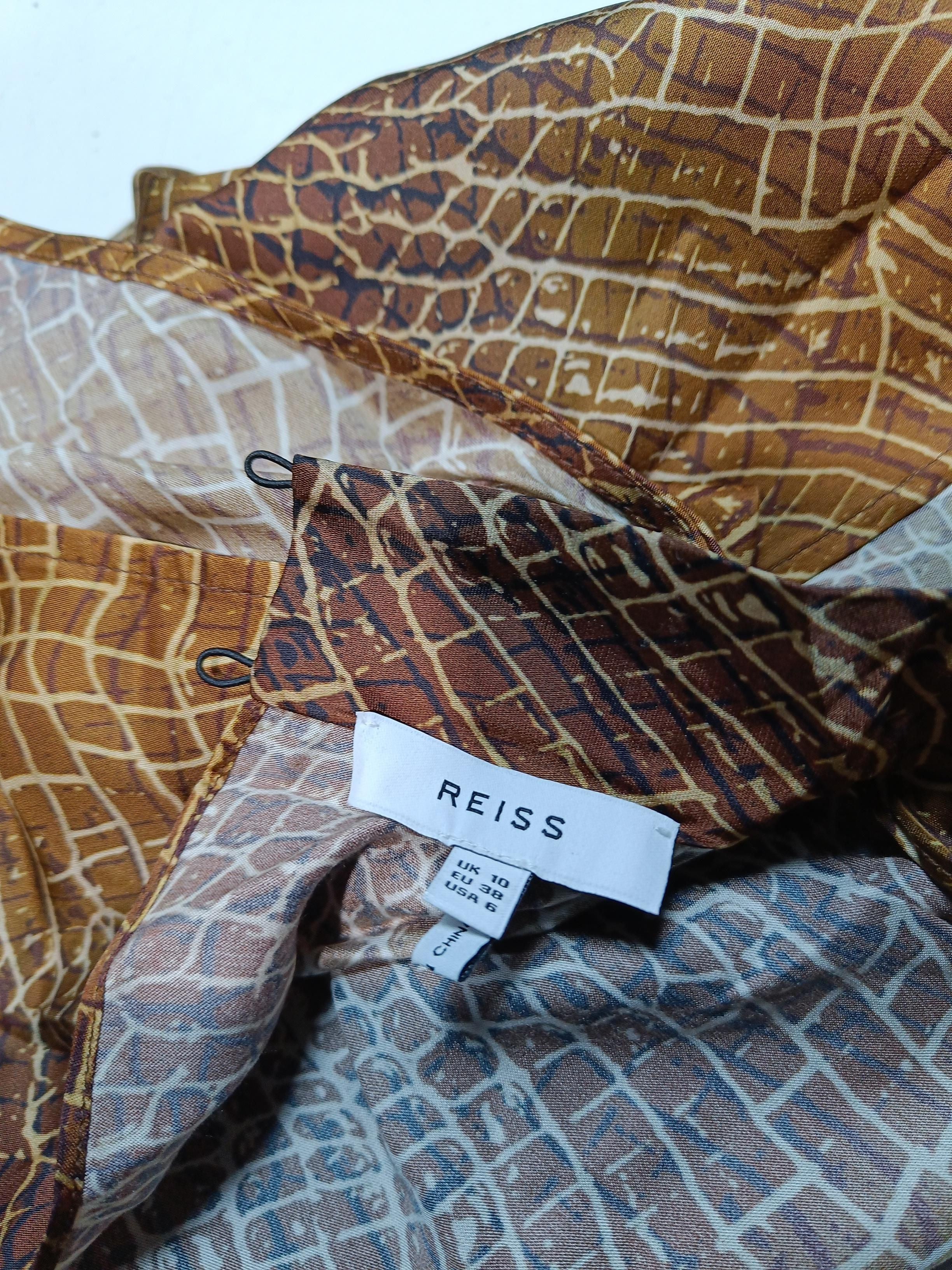 Reiss Women's Top S Multi Animal Print 100% Viscose Sleeveless Round Neck Basic - Image 5