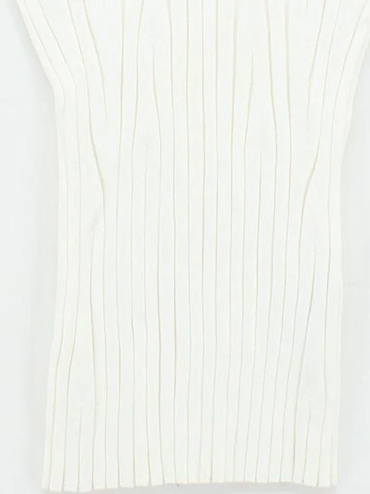 Reiss Women's Top S White Viscose with Nylon, Elastane Short Sleeve V-Neck Basic - Image 4