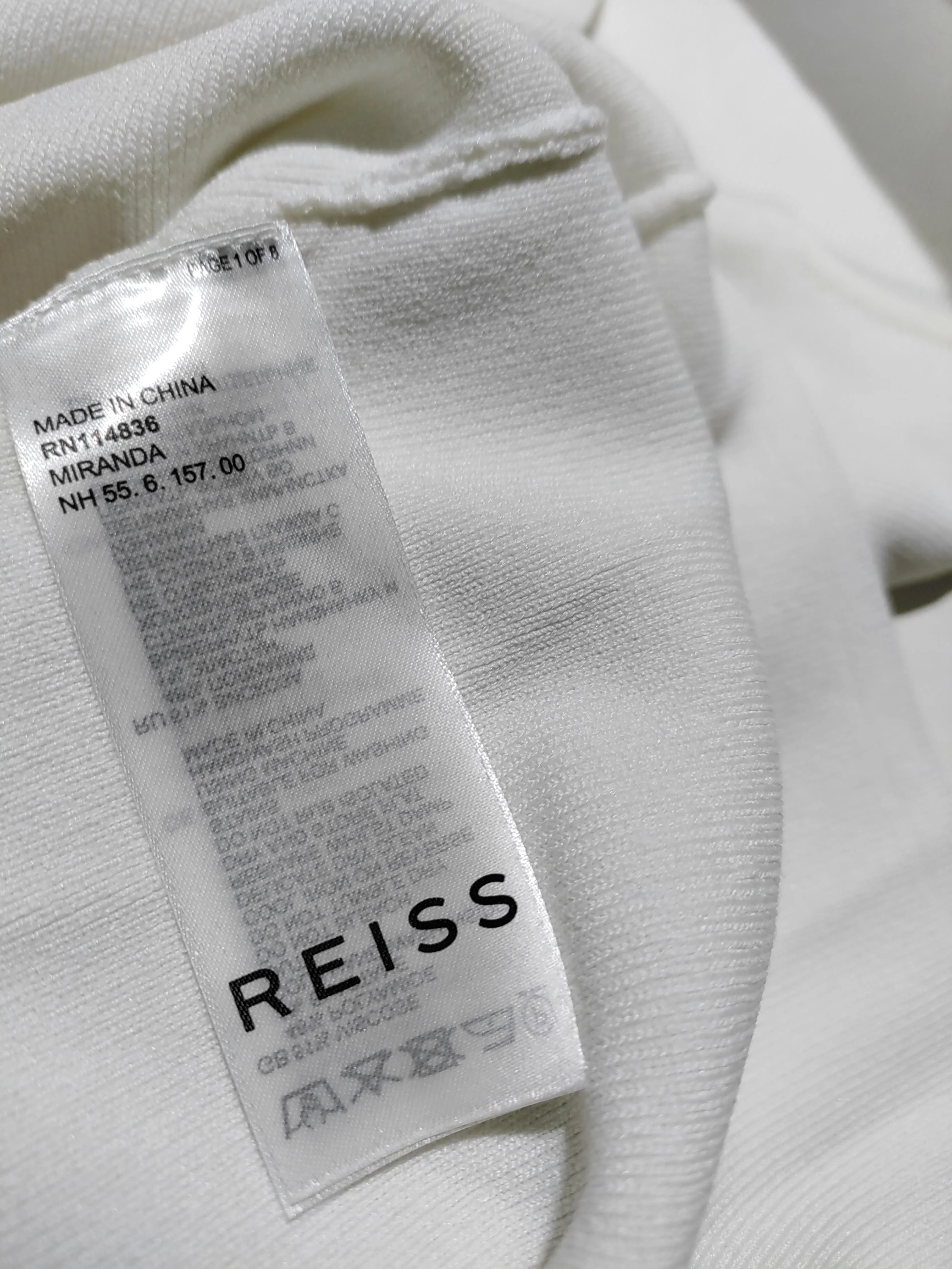 Reiss Women's Top S White Viscose with Polyamide, Elastane Basic - Image 5