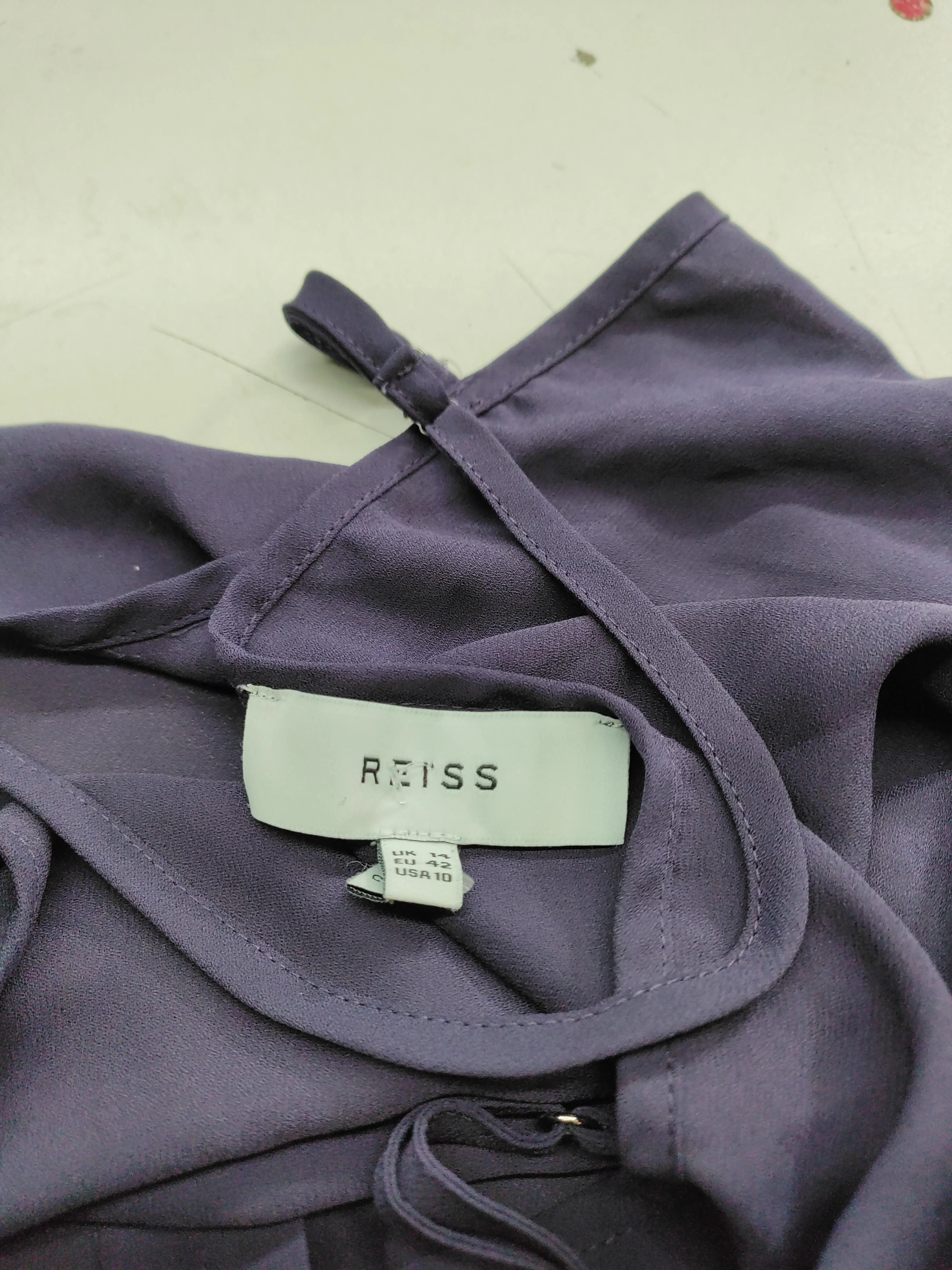 Reiss Women's Top UK 12 Purple 100% Polyester Sleeveless Round Neck Basic - Image 5