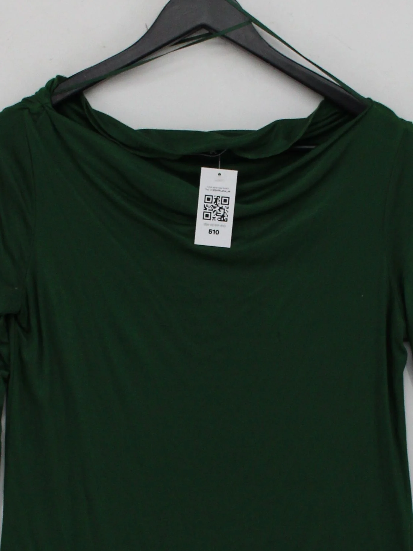 Reiss Women's Top UK 6 Green 100% Viscose 3/4 Sleeve Round Neck Basic - Image 3