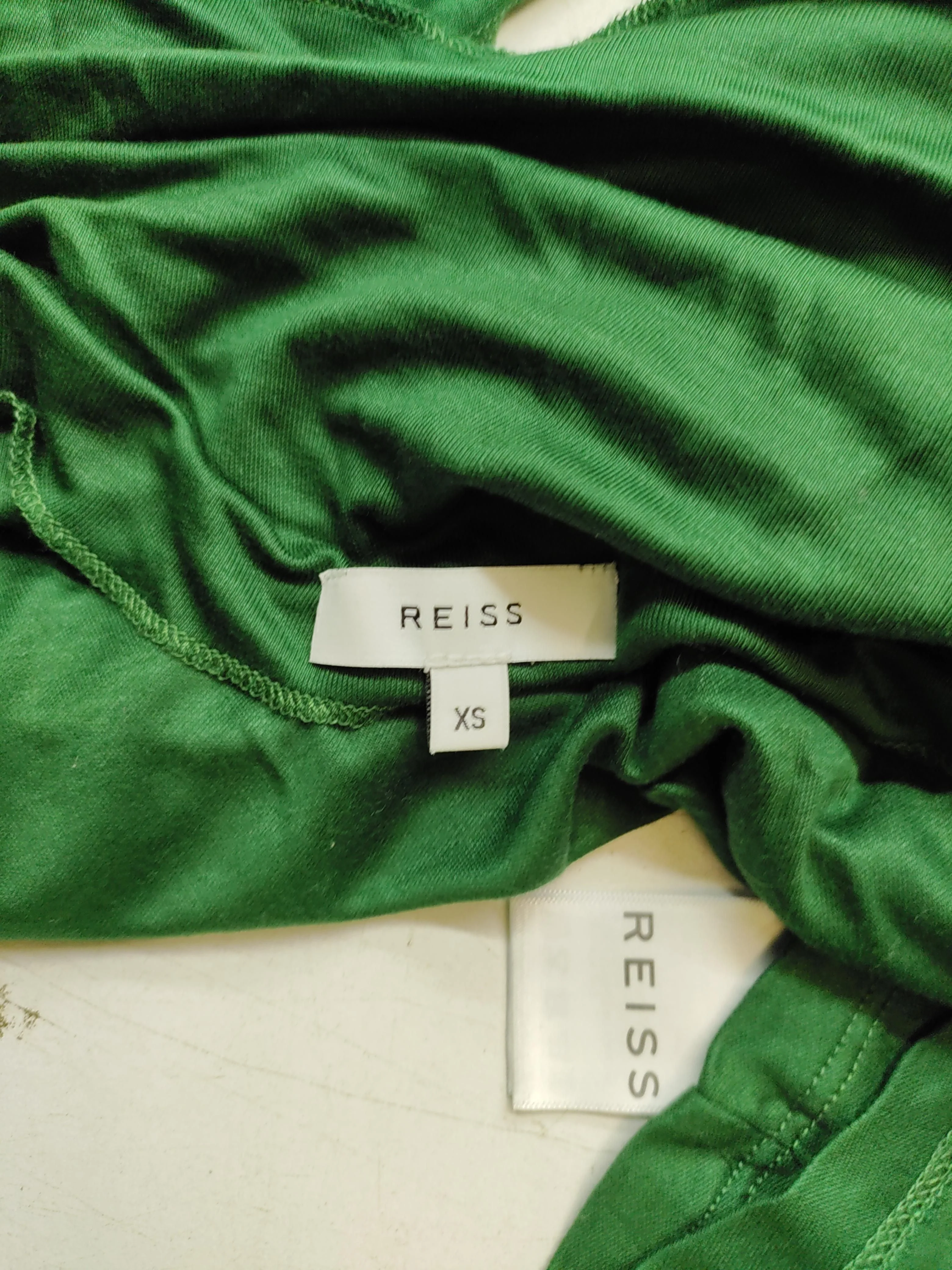 Reiss Women's Top UK 6 Green 100% Viscose 3/4 Sleeve Round Neck Basic - Image 6
