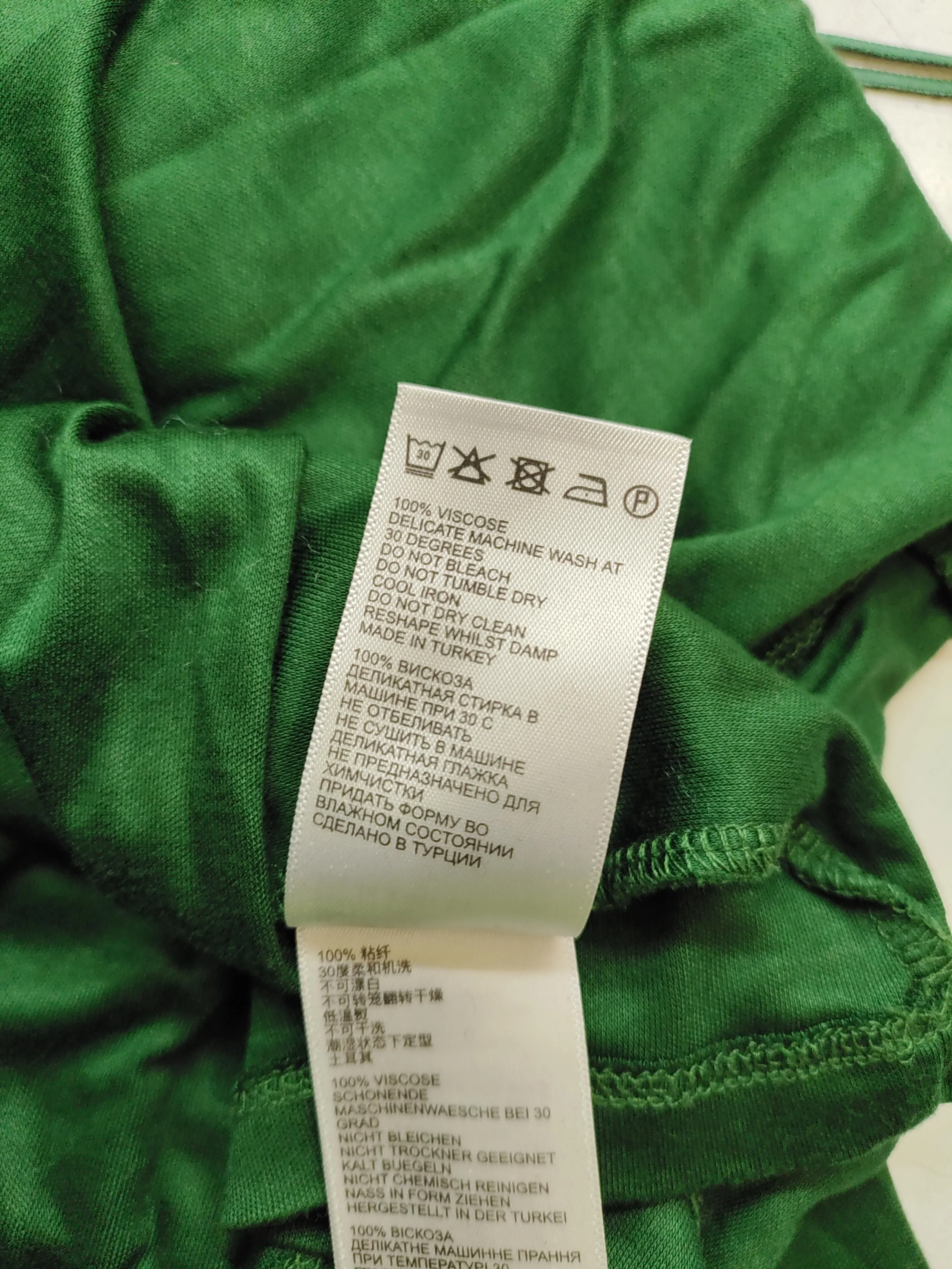 Reiss Women's Top UK 6 Green 100% Viscose 3/4 Sleeve Round Neck Basic - Image 7