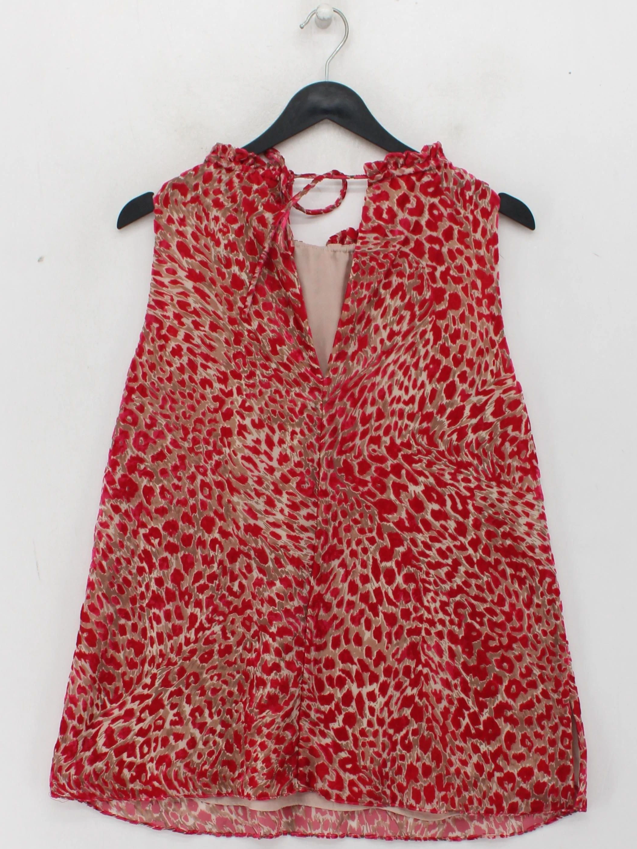 Reiss Women's Top UK 8 Red Viscose with Nylon, Polyester Basic - Image 2