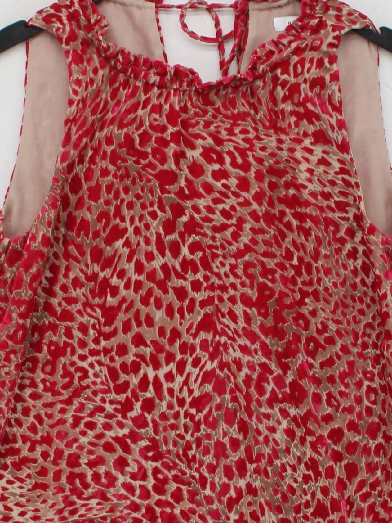 Reiss Women's Top UK 8 Red Viscose with Nylon, Polyester Basic - Image 3