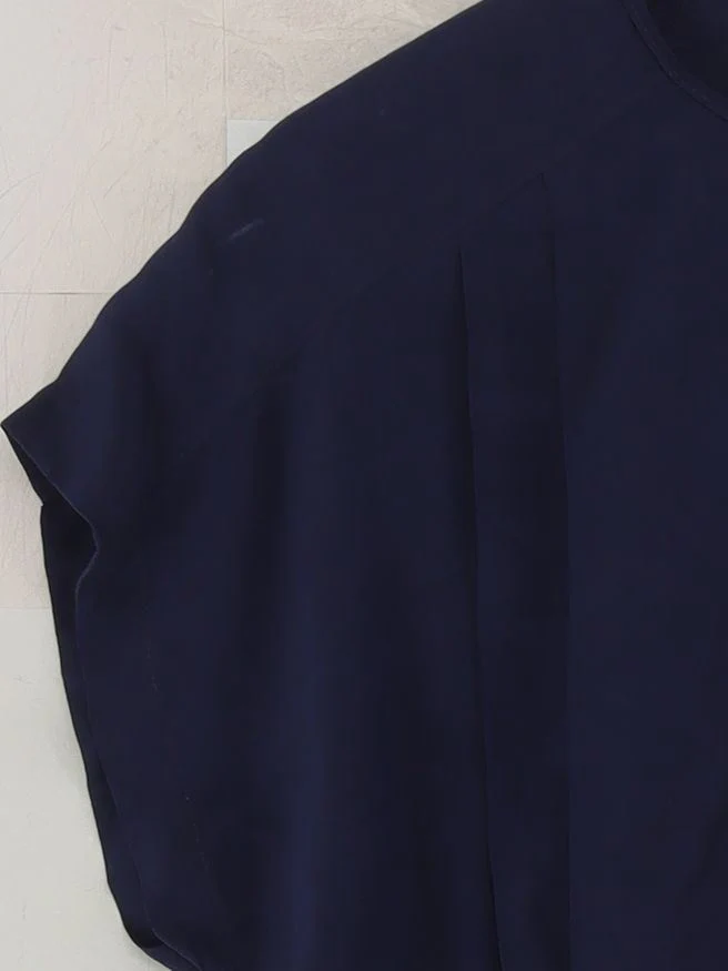 Reiss Women's Top XS Blue 100% Silk Short Sleeve Round Neck Basic - Image 4