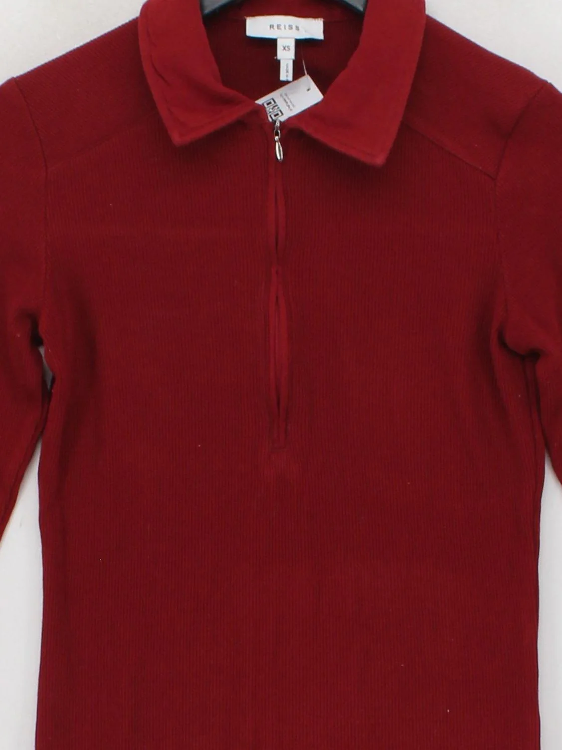 Reiss Women's Top XS Red 100% Other Long Sleeve Collared Basic - Image 3