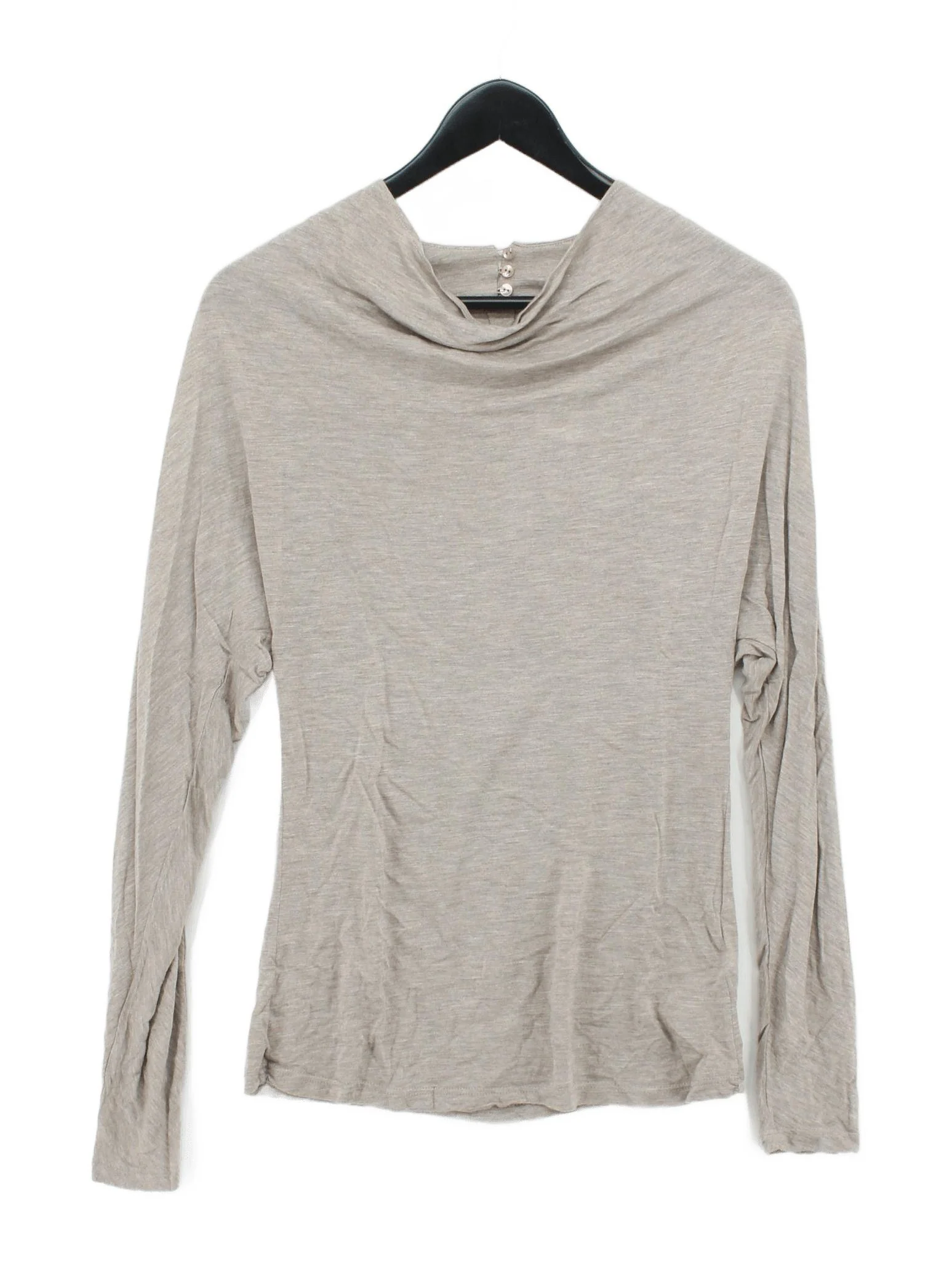 Reiss Women's Top XS Tan 100% Other Long Sleeve Mock Neck Basic