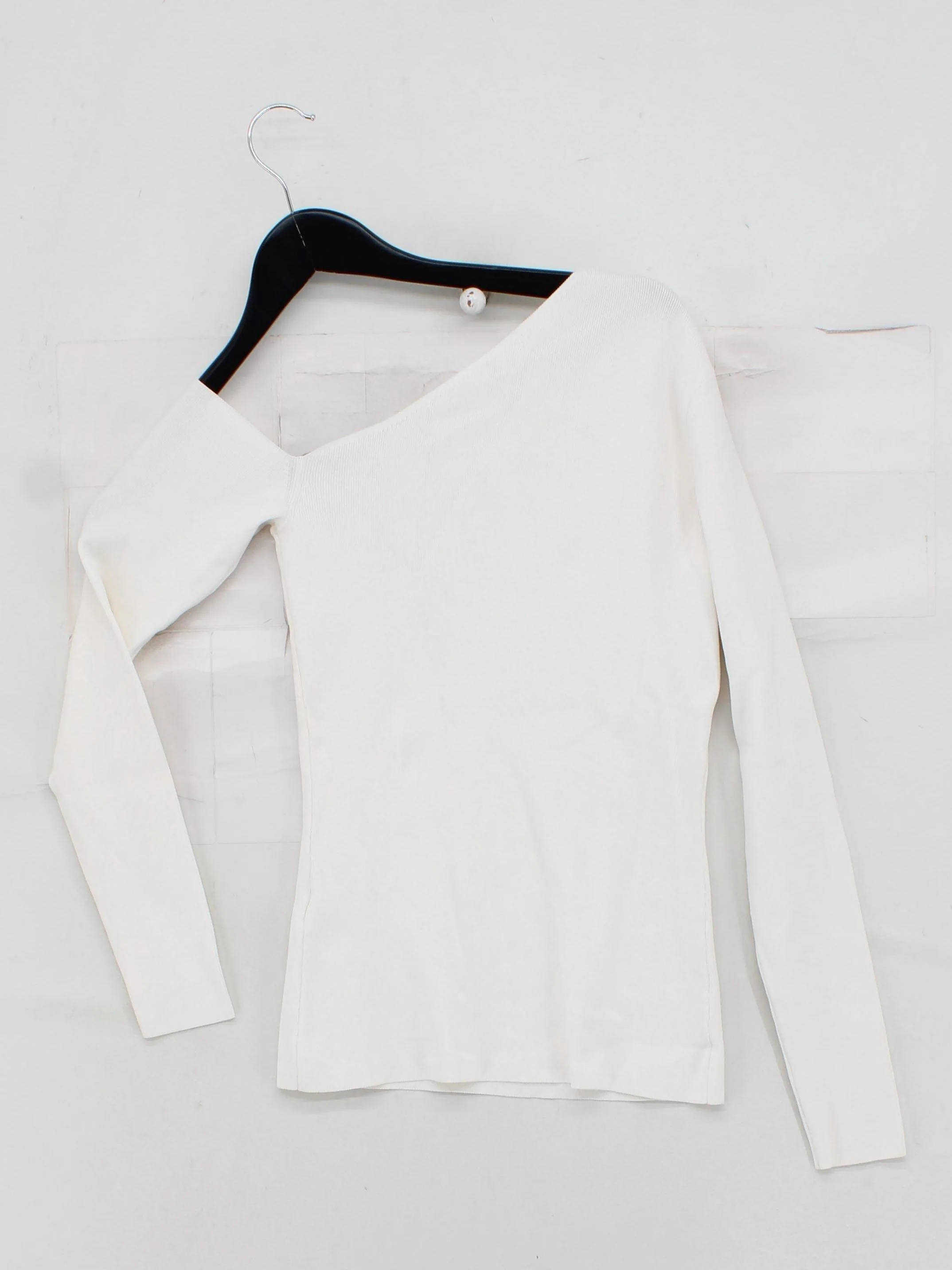 Reiss Women's Top XS White Viscose with Polyamide, Elastane Basic - Image 2