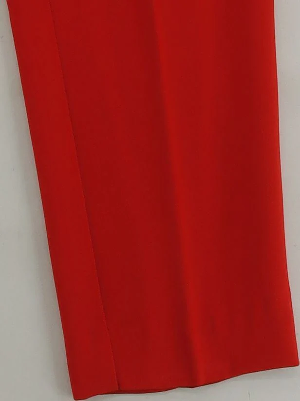 Reiss Women's Trousers M Red 100% Polyester Tapered Cropped - Image 4