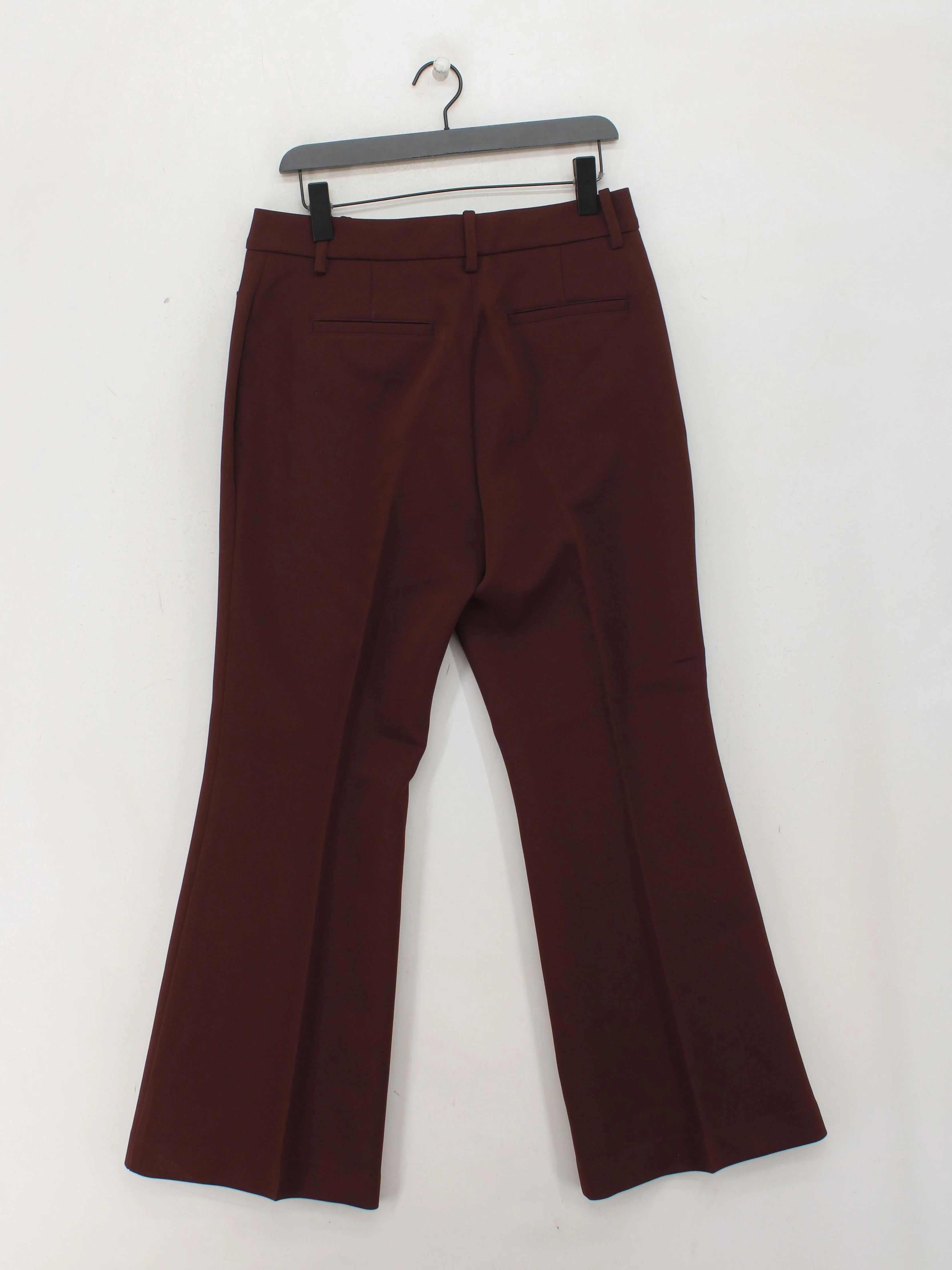 Reiss Women's Trousers M Red Polyester with Acetate Flared Chino - Image 2