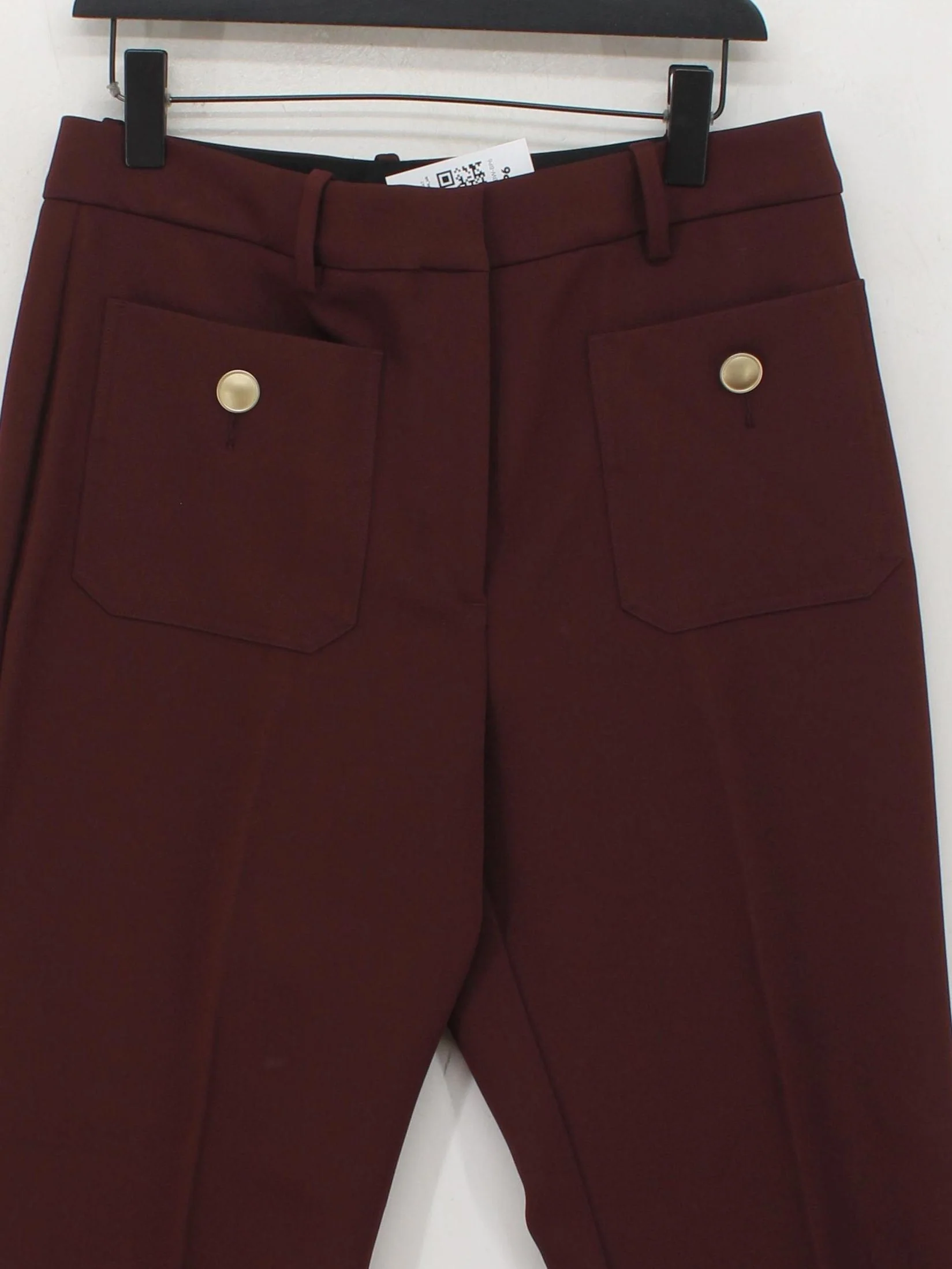 Reiss Women's Trousers M Red Polyester with Acetate Flared Chino - Image 3