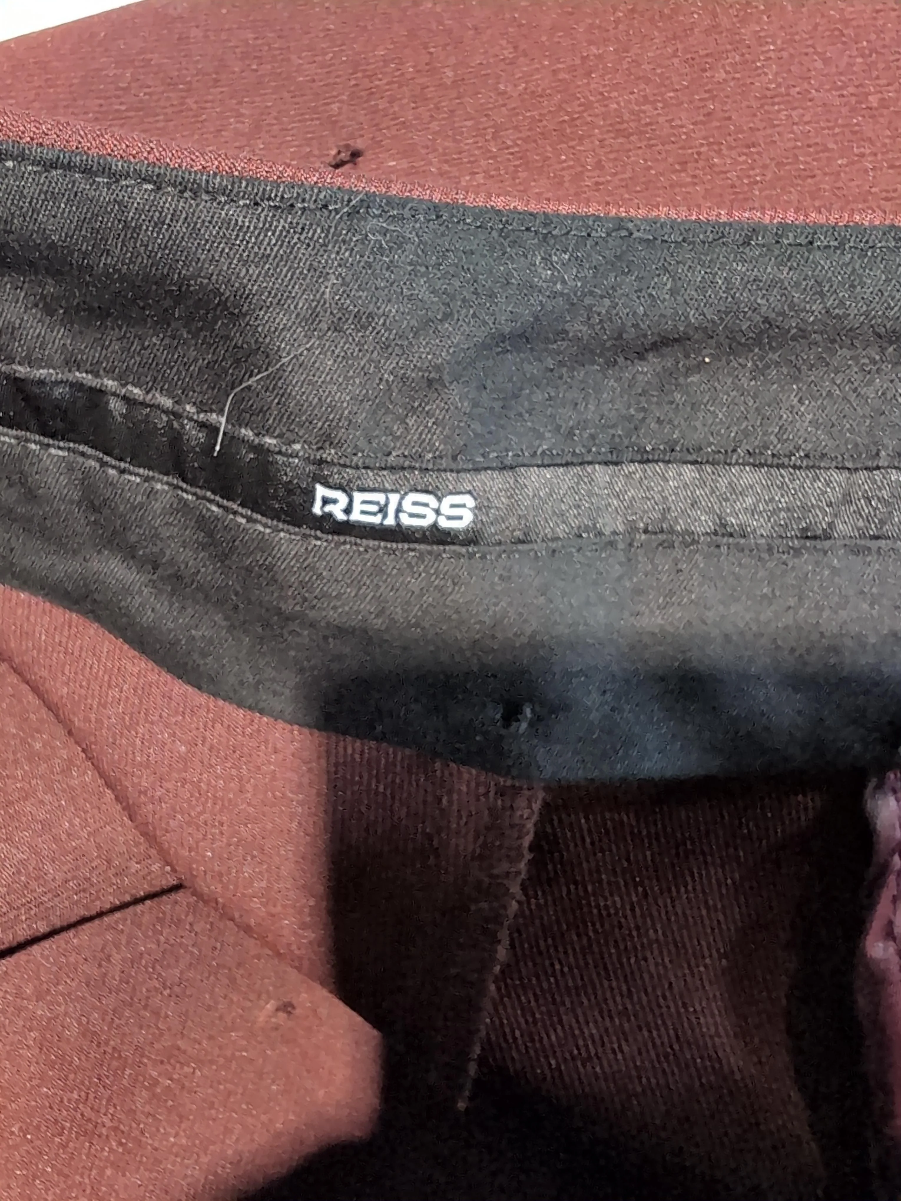 Reiss Women's Trousers M Red Polyester with Acetate Flared Chino - Image 5