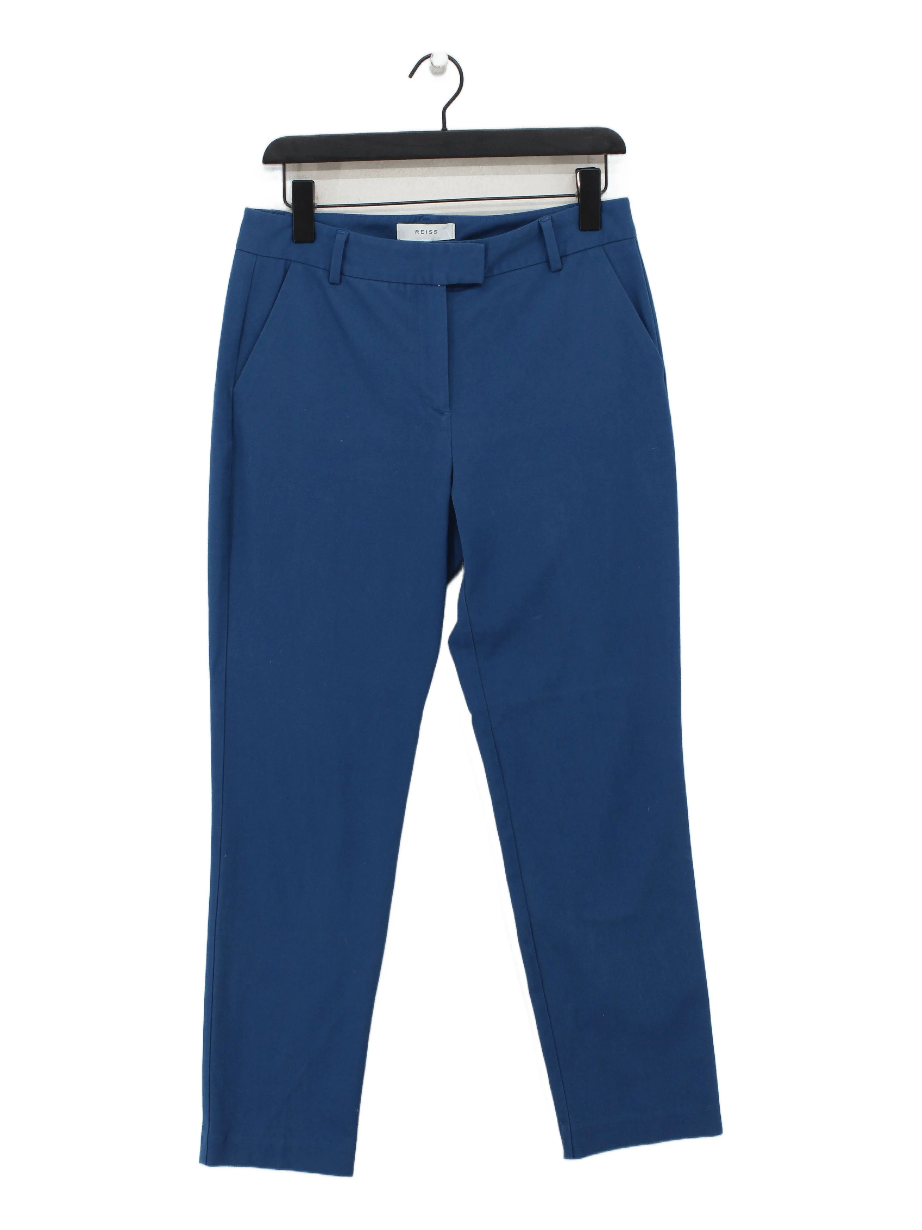 Reiss Women's Trousers UK 10 Blue 100% Cotton Tapered Chino