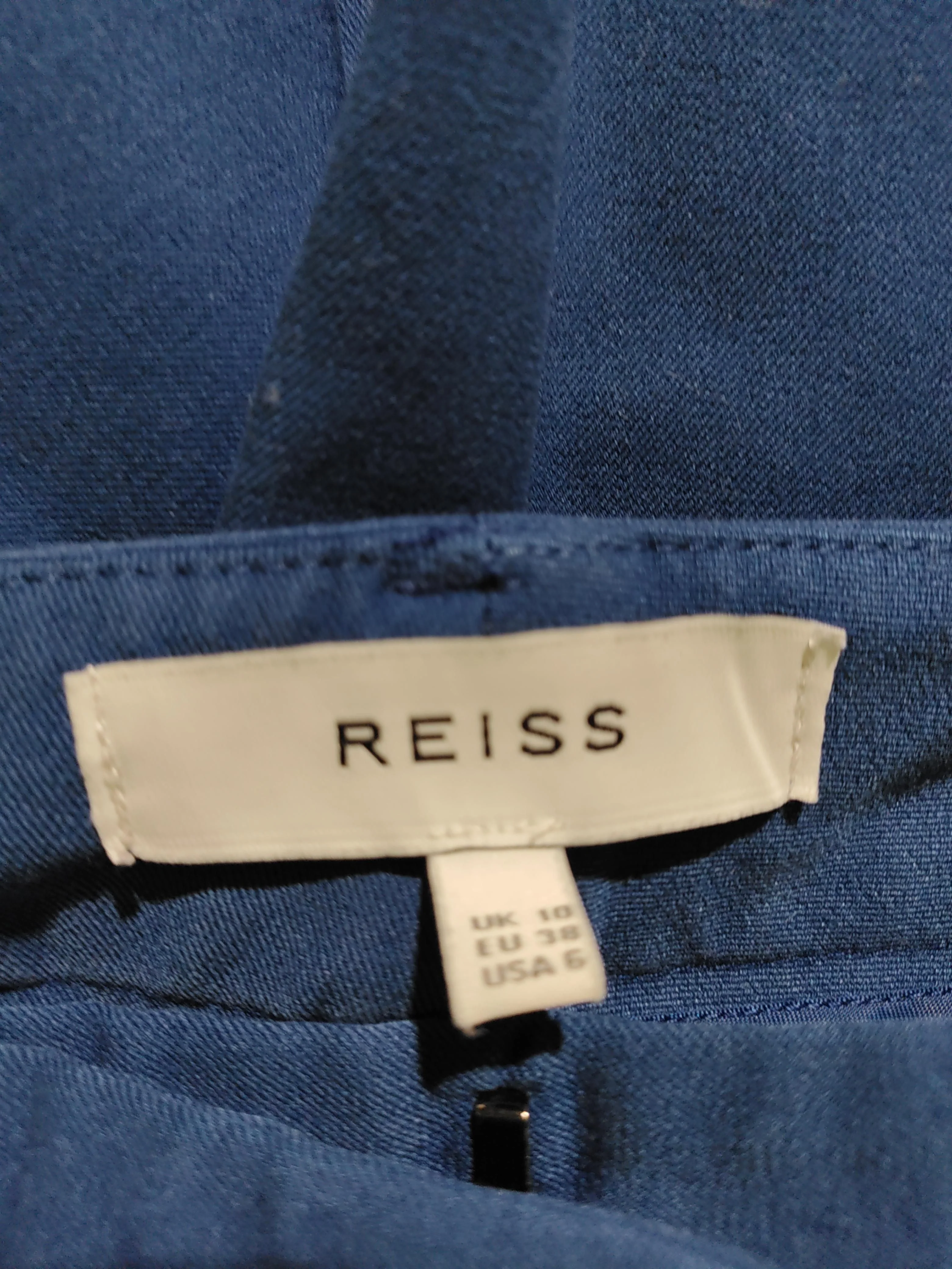 Reiss Women's Trousers UK 10 Blue 100% Cotton Tapered Chino - Image 5
