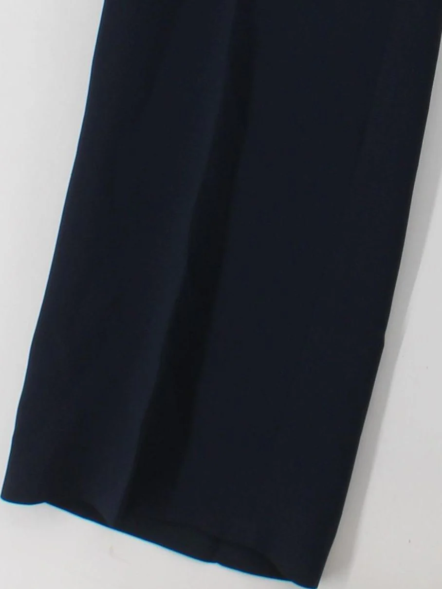 Reiss Women's Trousers UK 10 Blue Polyester with Acetate Wide-Leg Chino - Image 4