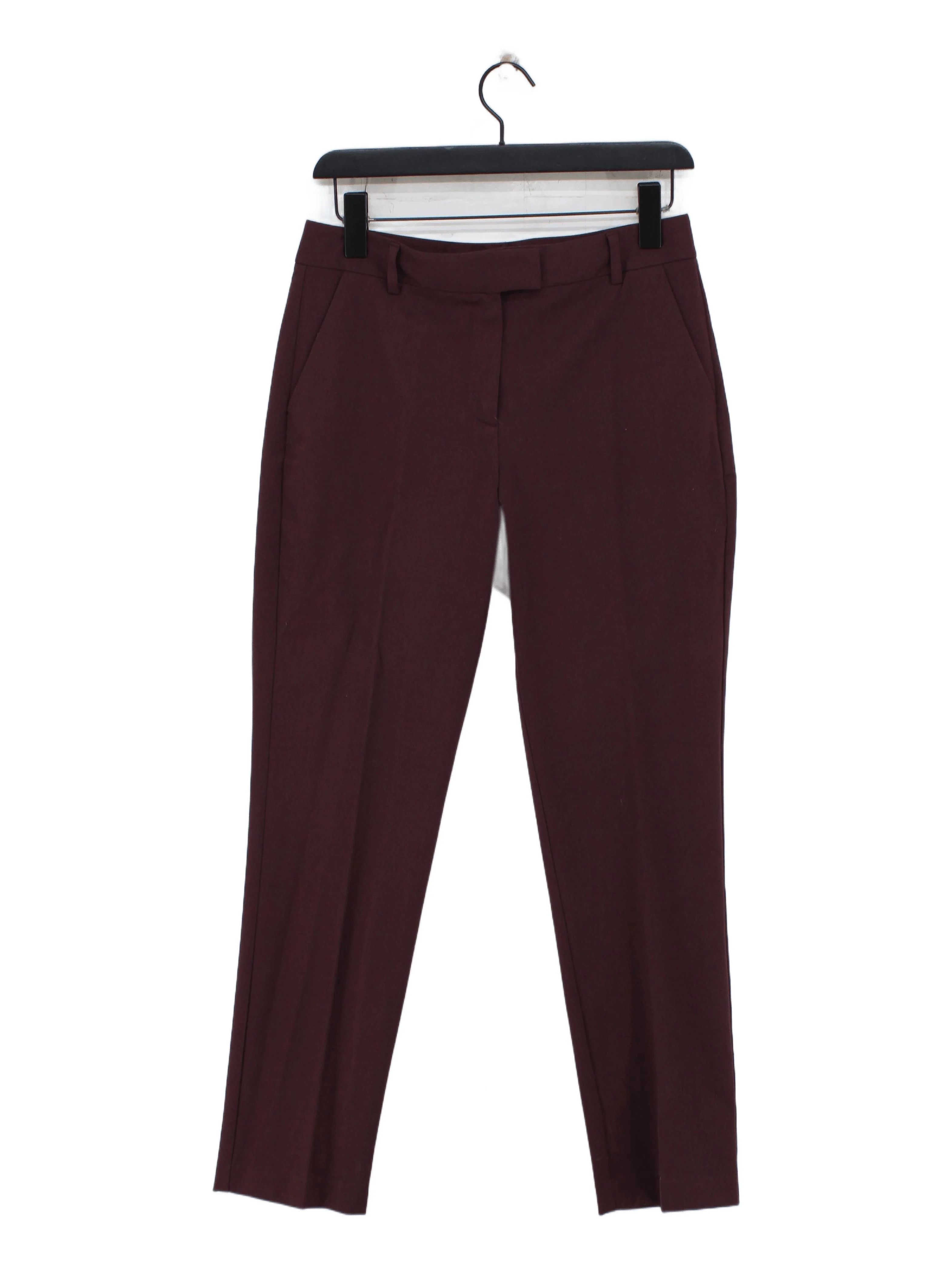Reiss Women's Trousers UK 10 Red Polyester with Viscose, Elastane Straight Chino