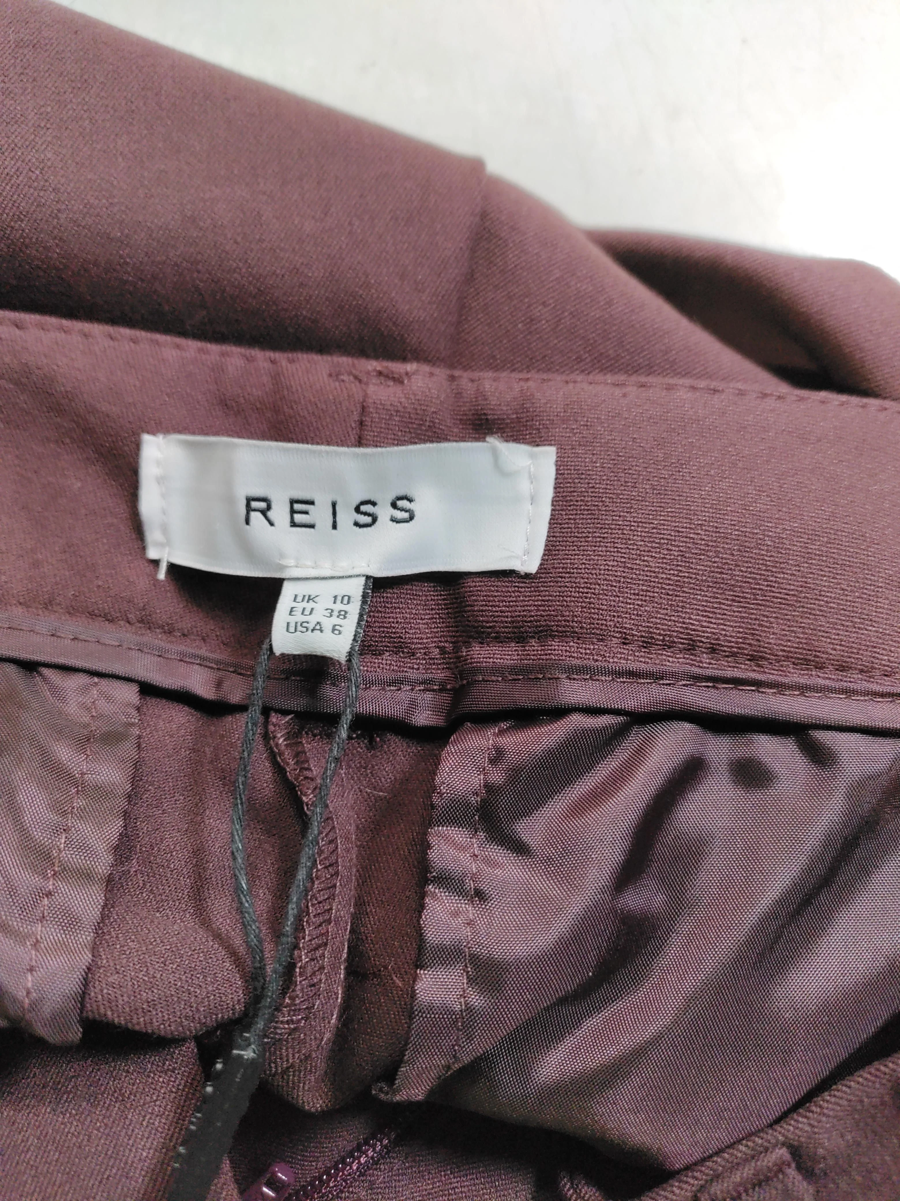 Reiss Women's Trousers UK 10 Red Polyester with Viscose, Elastane Straight Chino - Image 5