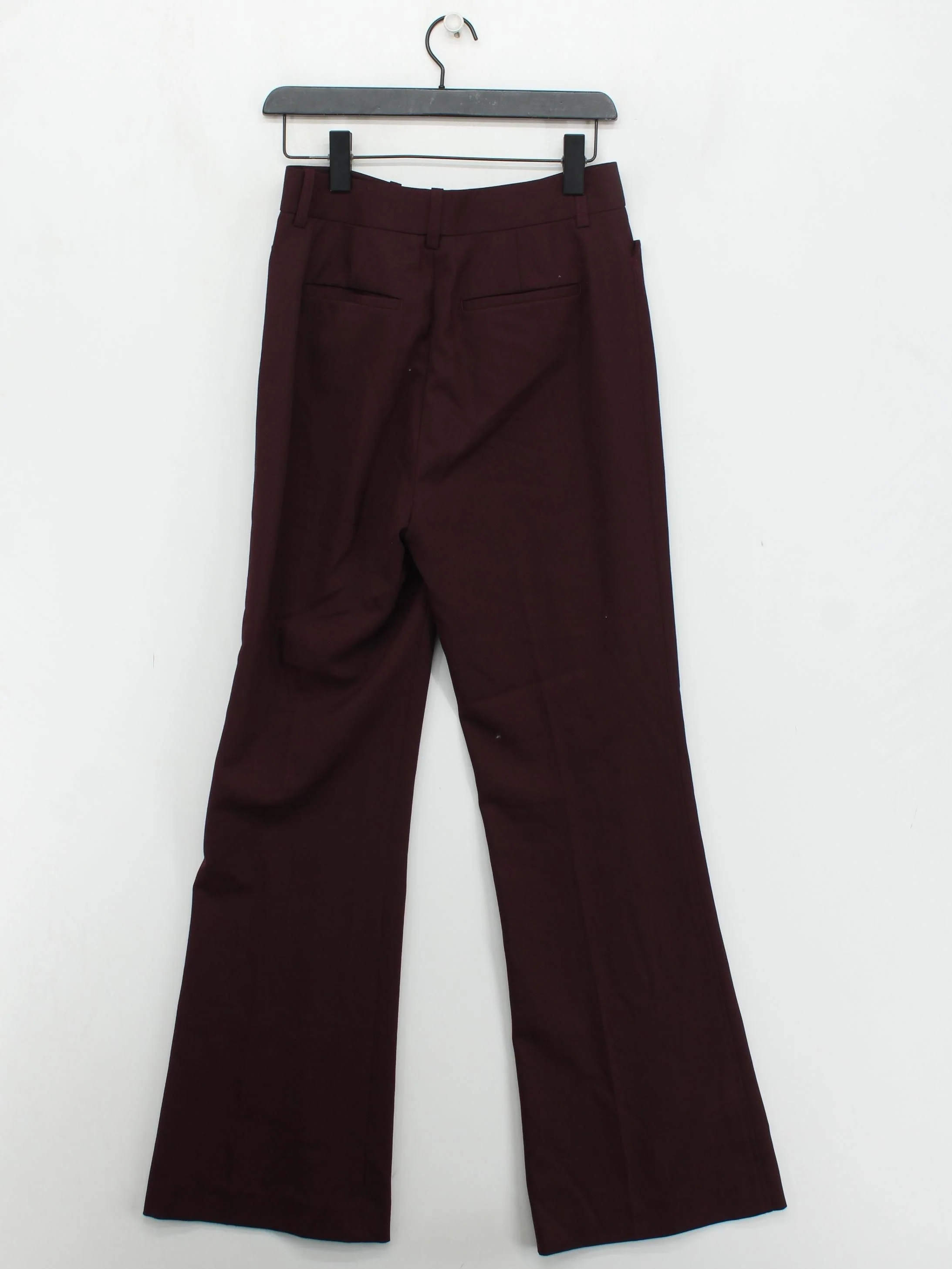 Reiss Women's Trousers UK 10 Red Wool with Polyester, Elastane Flared Chino - Image 2