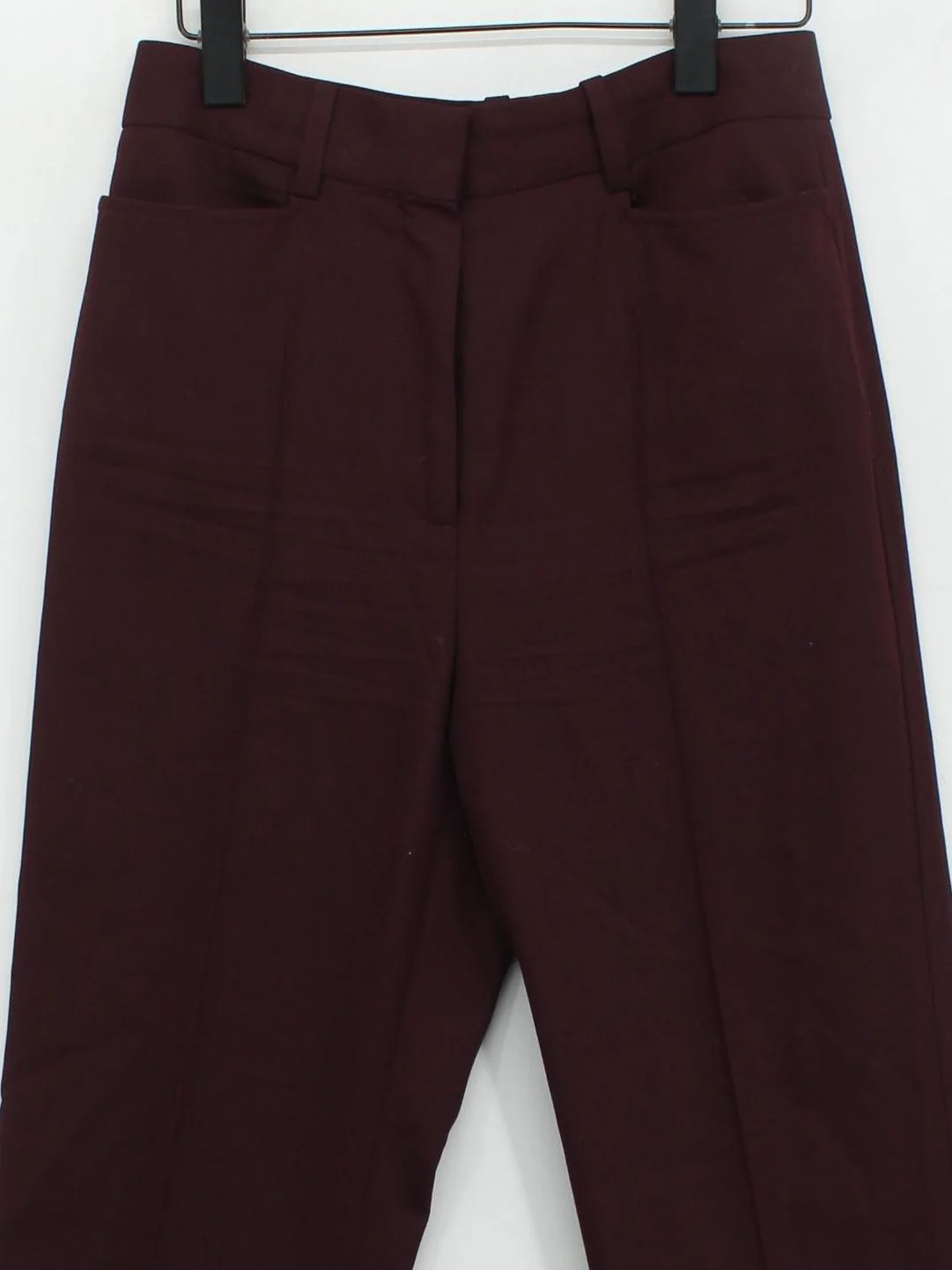 Reiss Women's Trousers UK 10 Red Wool with Polyester, Elastane Flared Chino - Image 3