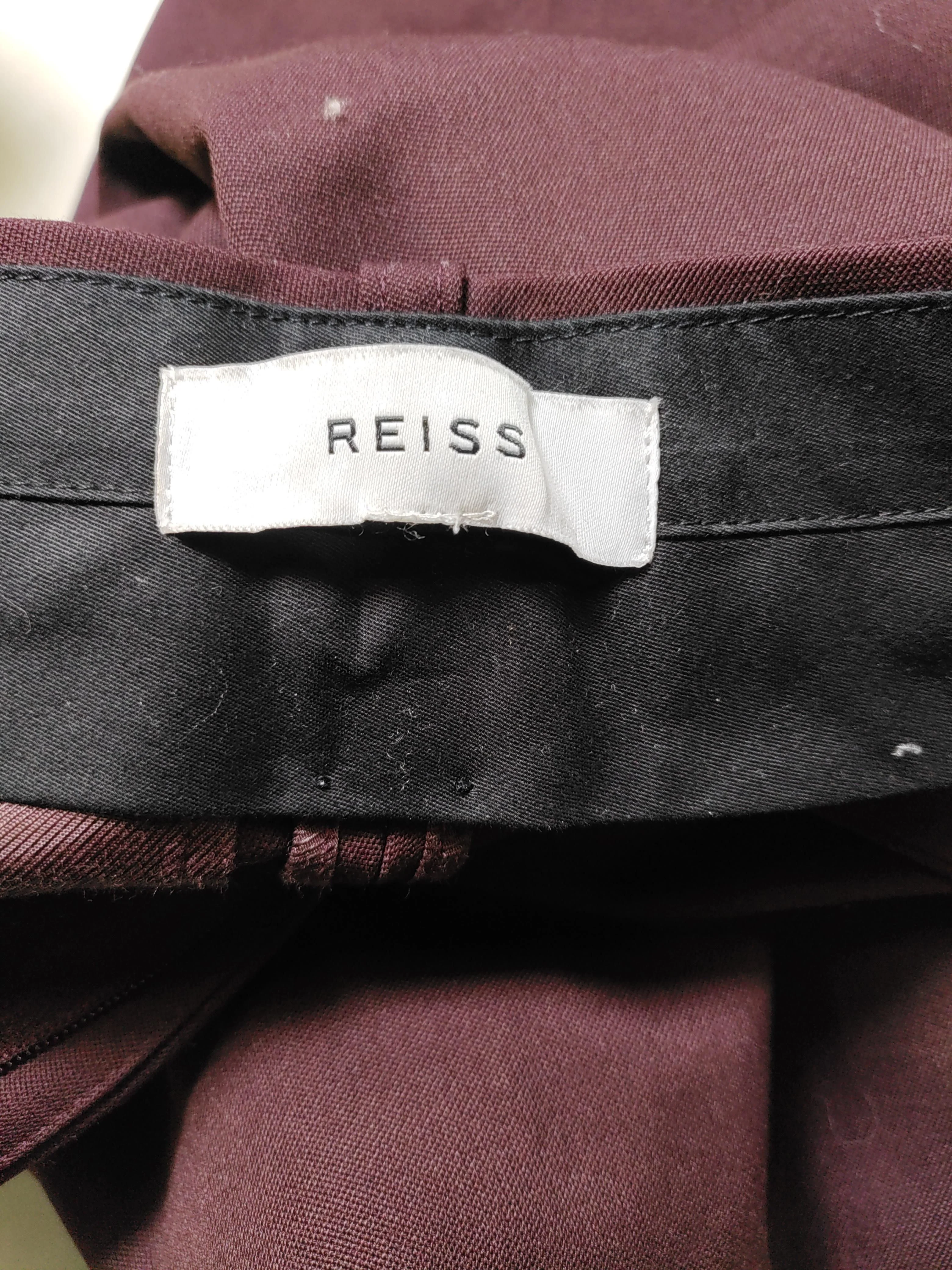 Reiss Women's Trousers UK 10 Red Wool with Polyester, Elastane Flared Chino - Image 5