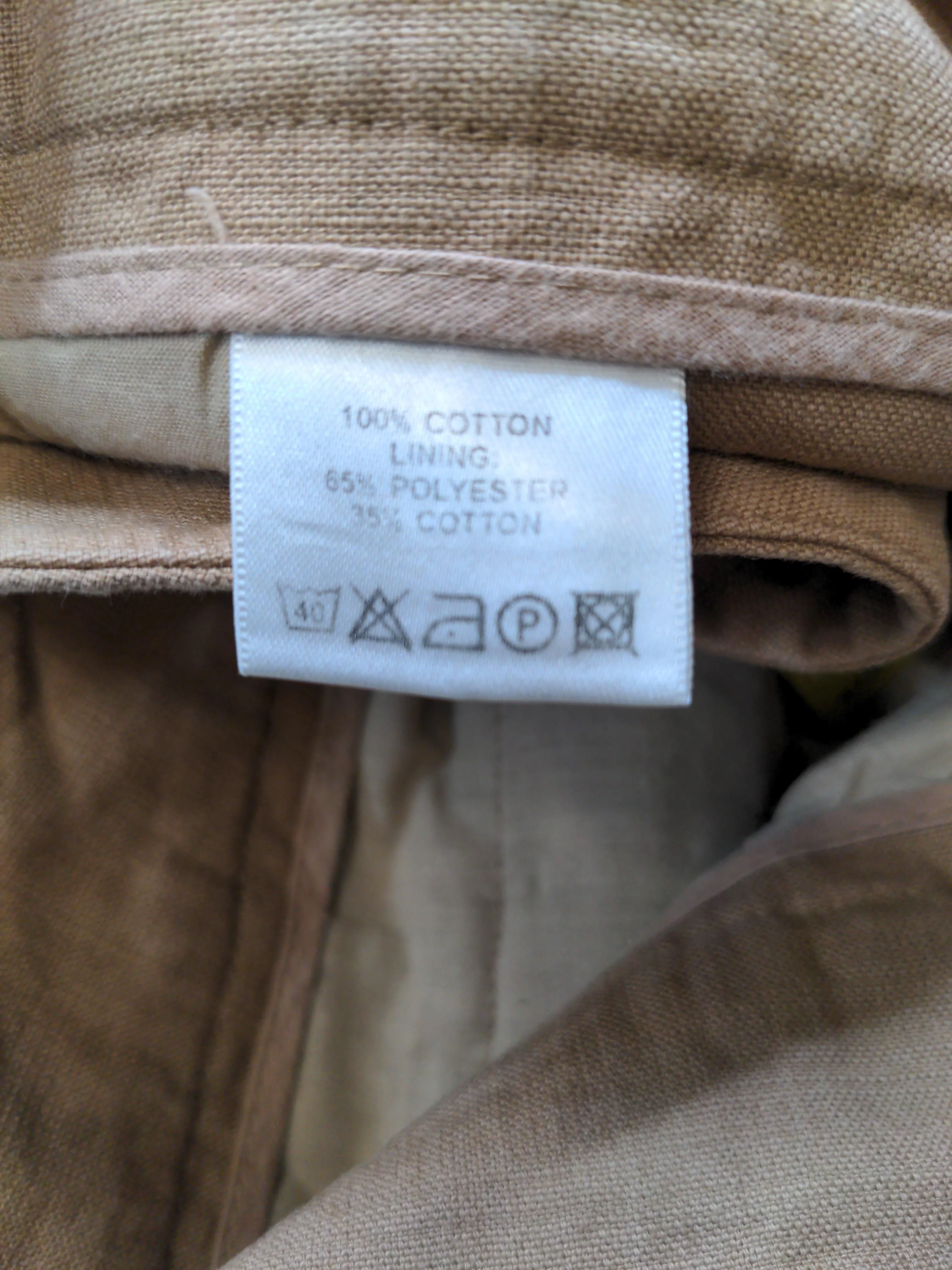 Reiss Women's Trousers UK 10 Tan Cotton with Polyester, Cotton Wide-Leg Chino - Image 6
