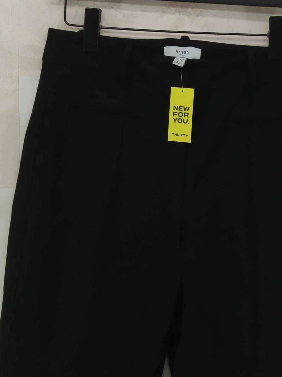 Reiss Women's Trousers UK 12 Black Polyester with Viscose, Elastane Capri - Image 3