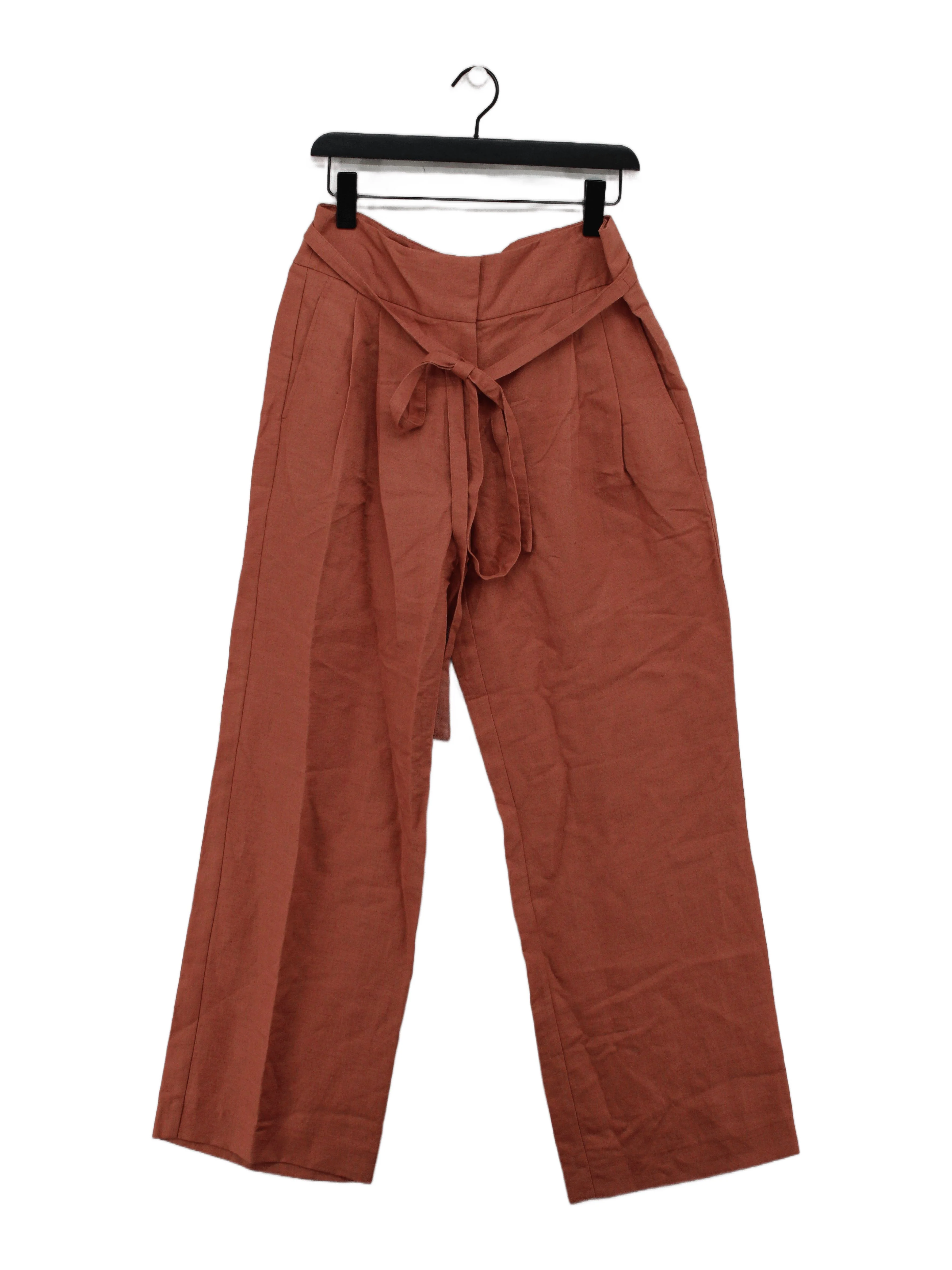 Reiss Women's Trousers UK 14 Tan Lyocell Modal with Linen Cropped New with tags