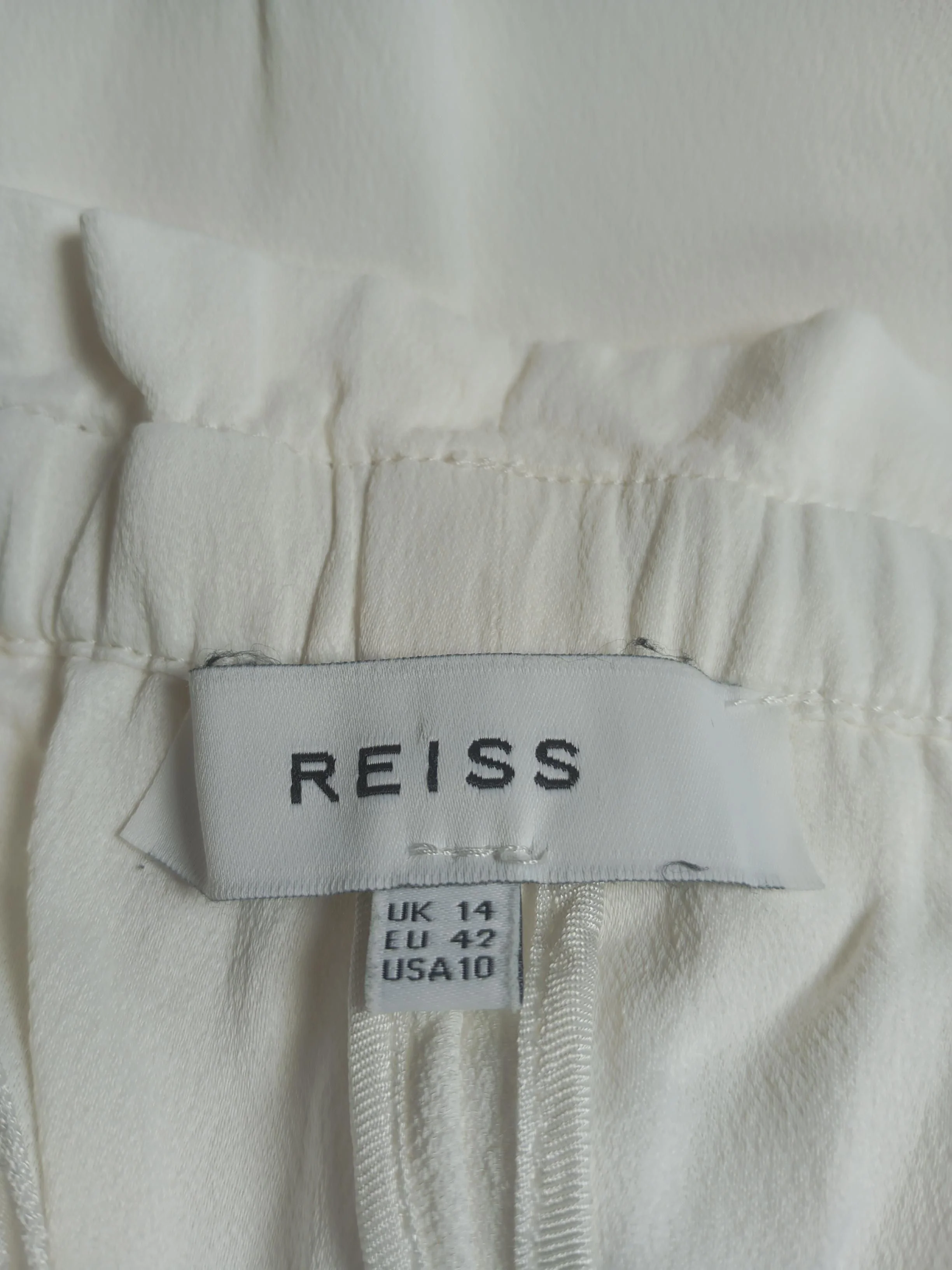 Reiss Women's Trousers UK 14 White 100% Viscose Wide-Leg Cropped - Image 5