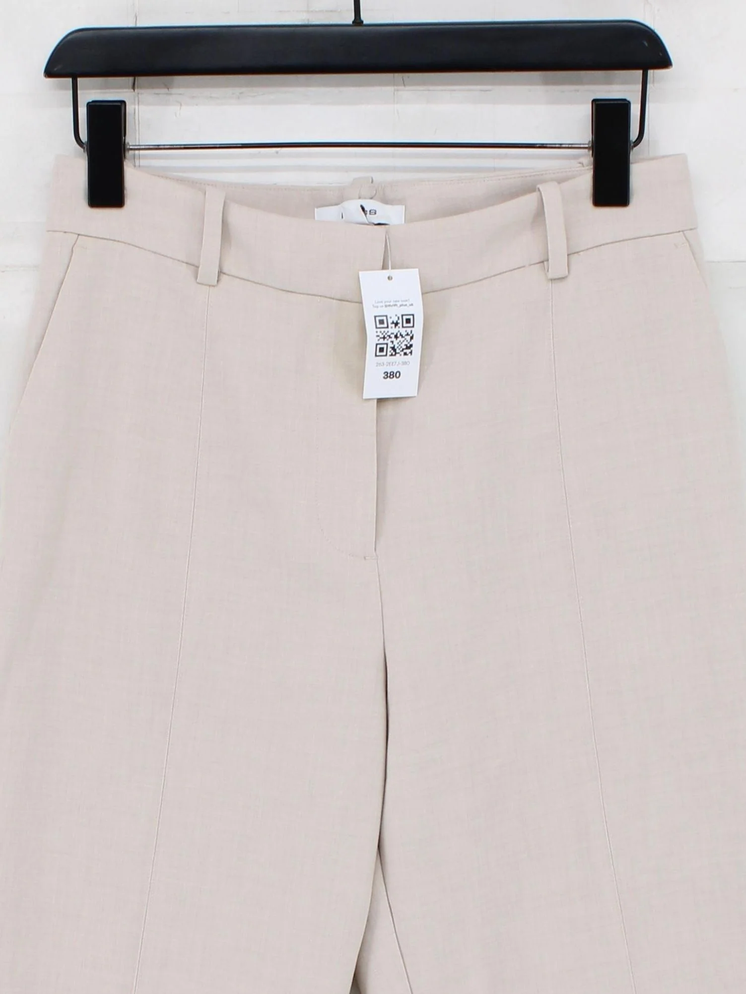 Reiss Women's Trousers UK 8 Cream Polyester with Viscose, Elastane Chino - Image 3
