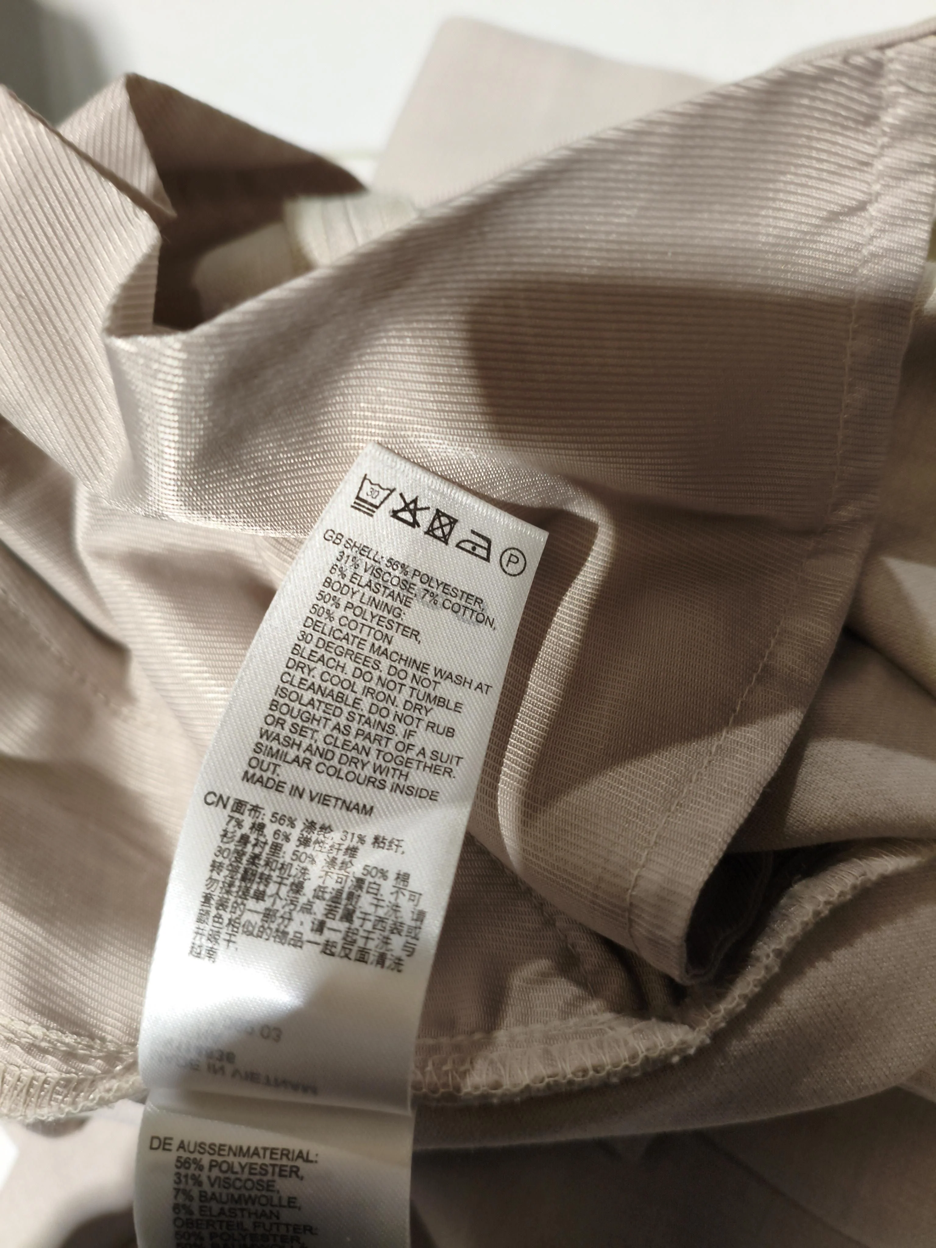 Reiss Women's Trousers UK 8 Cream Polyester with Viscose, Elastane Chino - Image 6
