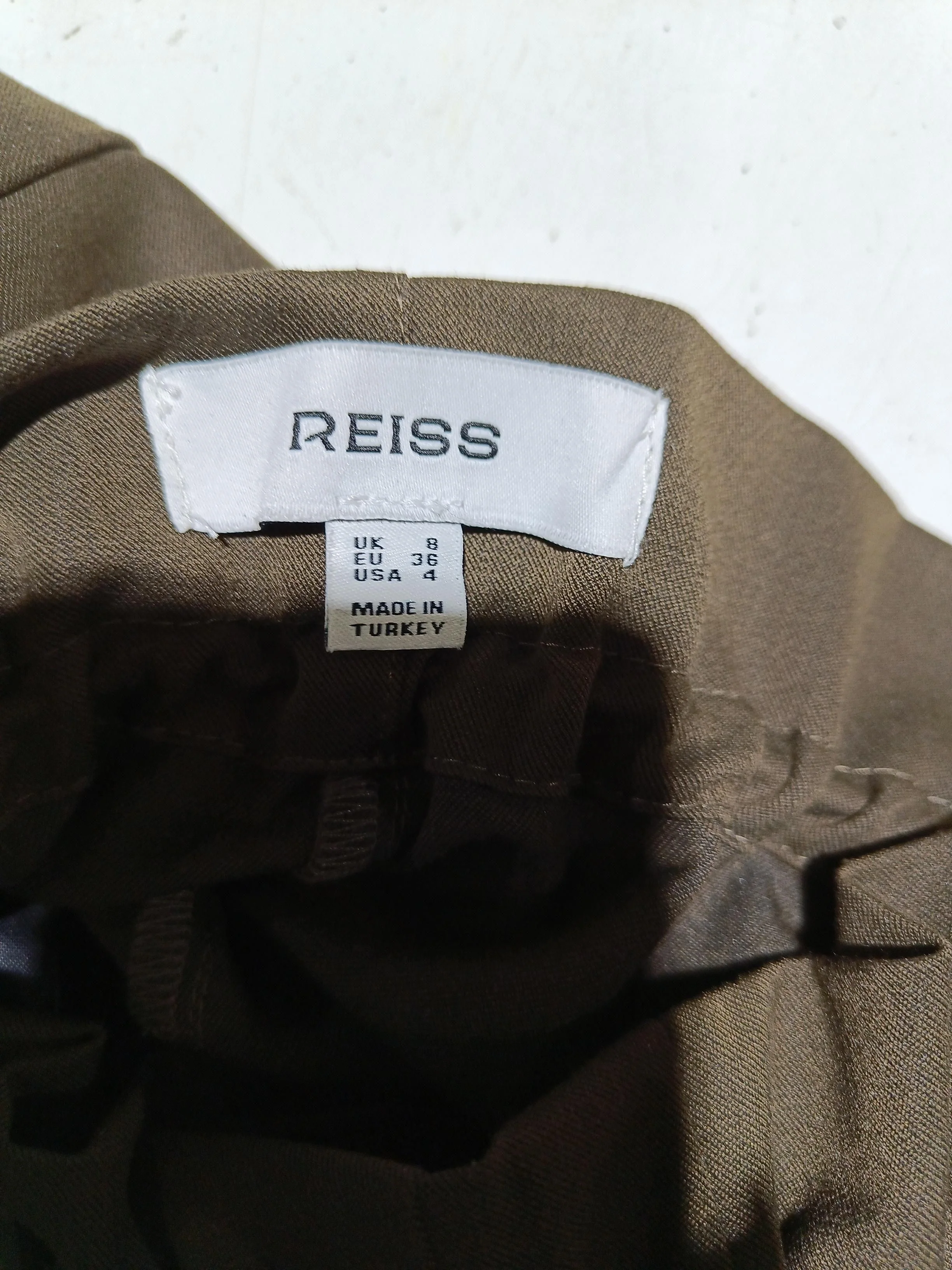 Reiss Women's Trousers UK 8 Green Polyester with Viscose, Elastane Cropped - Image 6