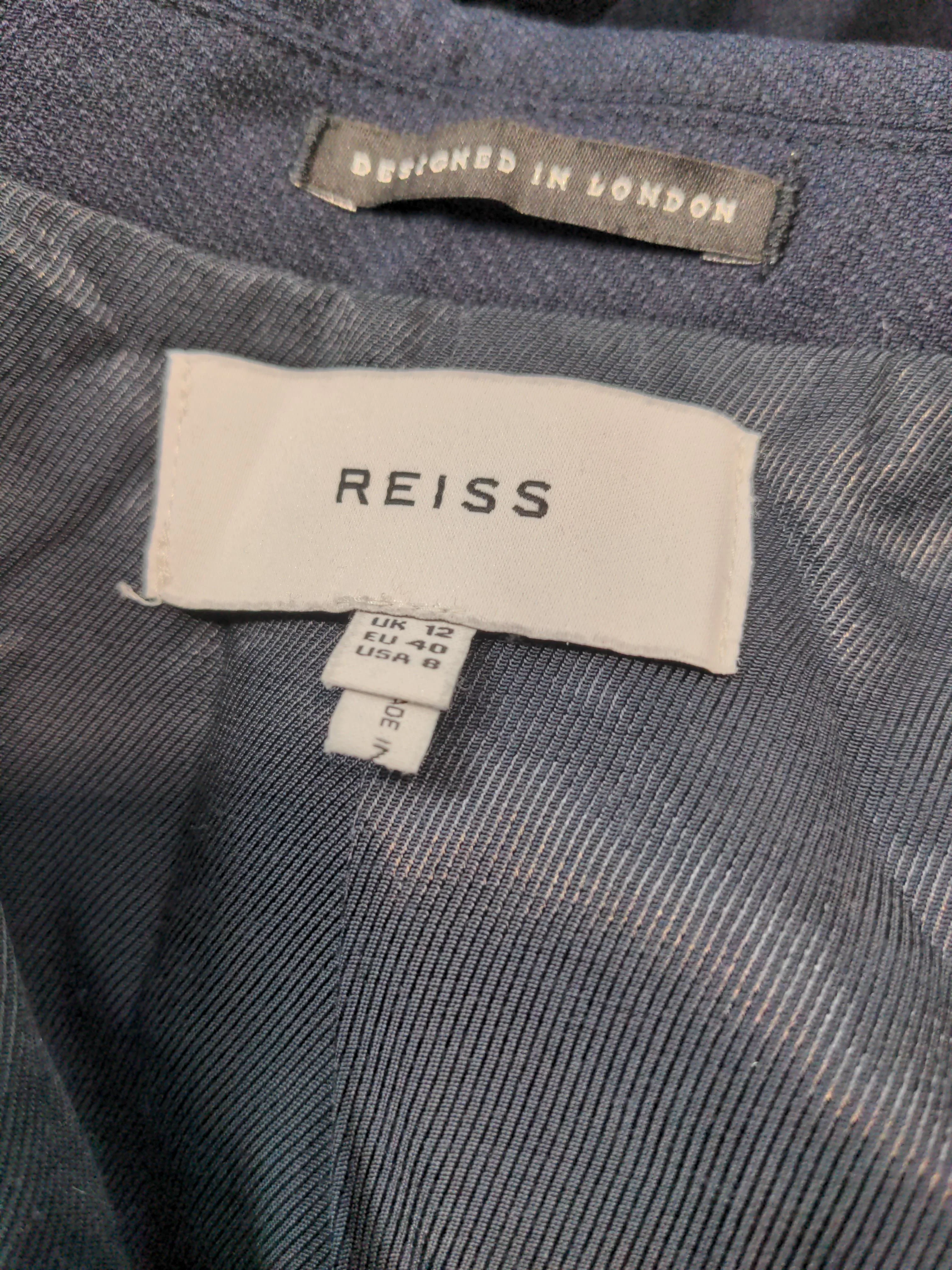 Reiss Women's Two Piece Suit UK 12 Blue Polyester with Cotton Trouser Suit - Image 6