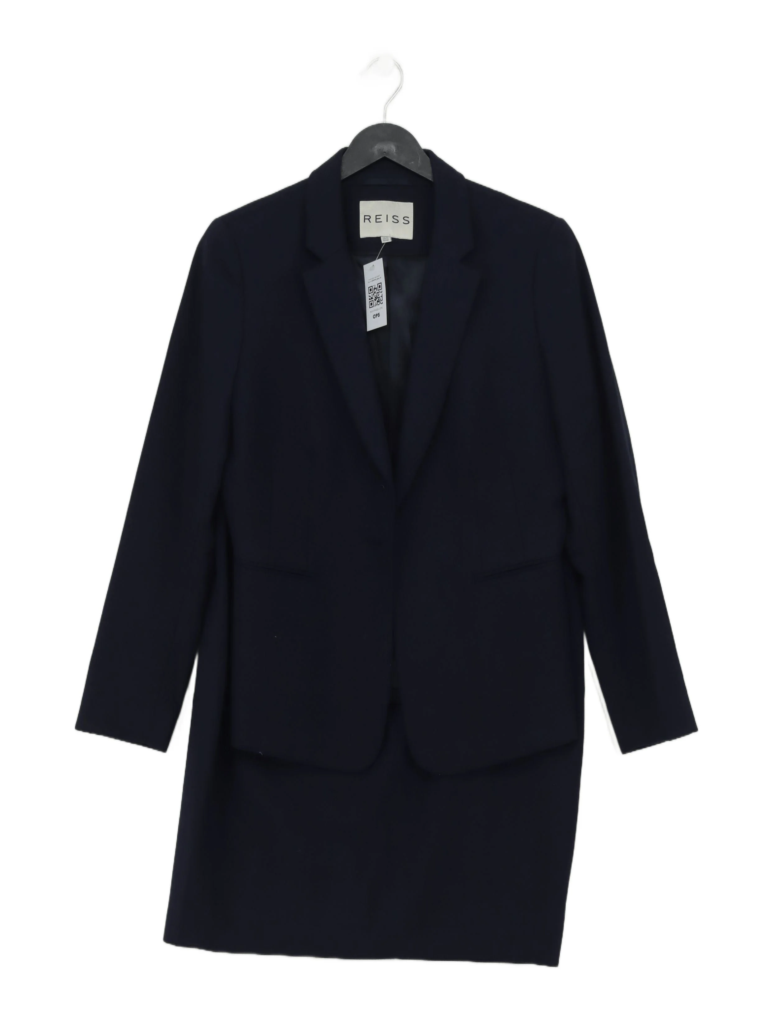 Reiss Women's Two Piece Suit UK 12 Blue Wool with Elastane Skirt Suit