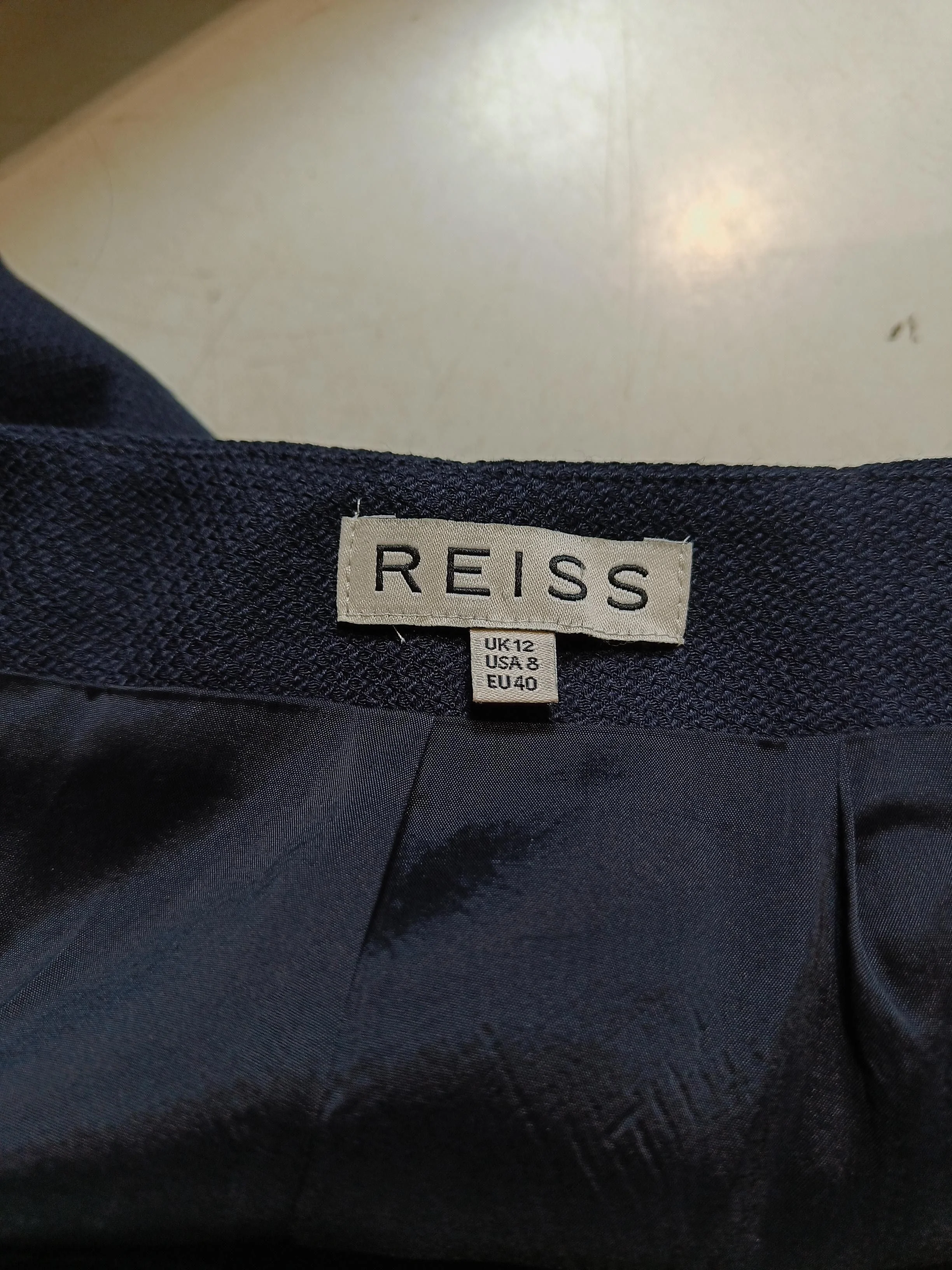 Reiss Women's Two Piece Suit UK 12 Blue Wool with Elastane Skirt Suit - Image 7