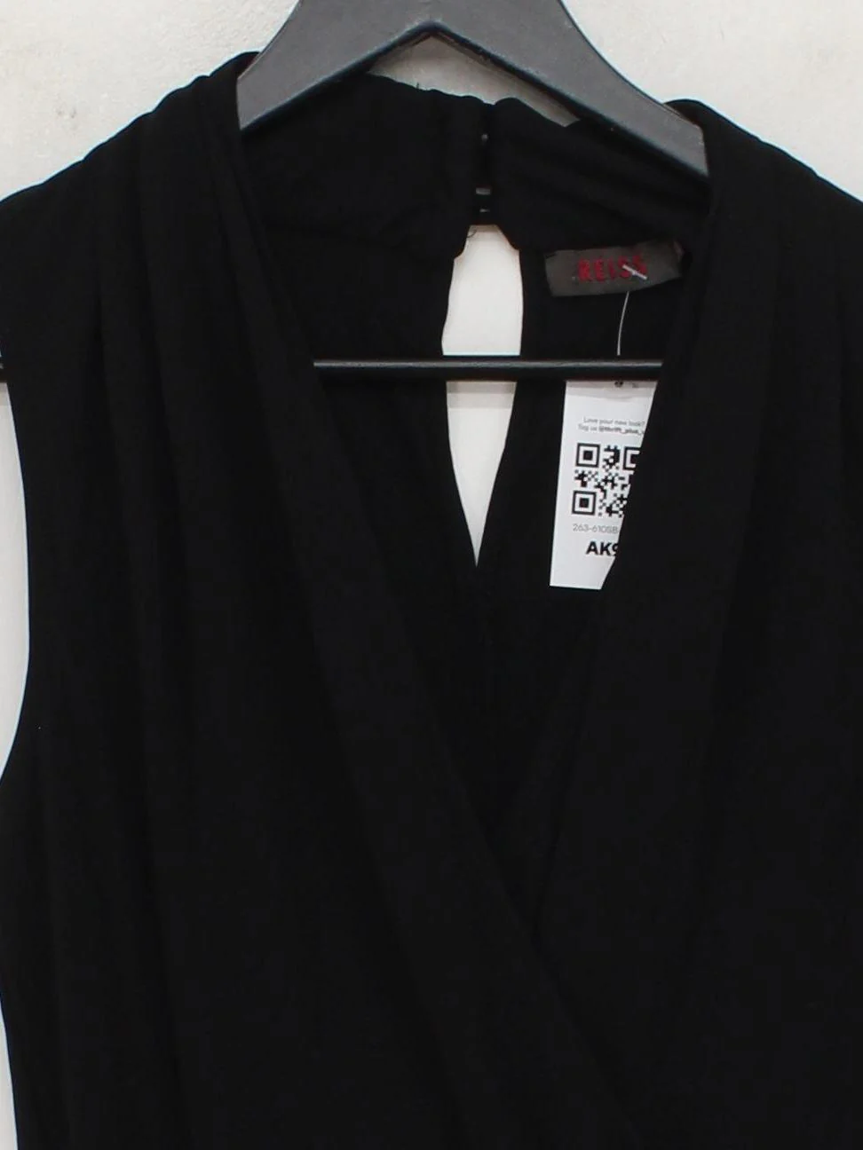 Reiss Wrap Midi Dress M in Black - Image 3