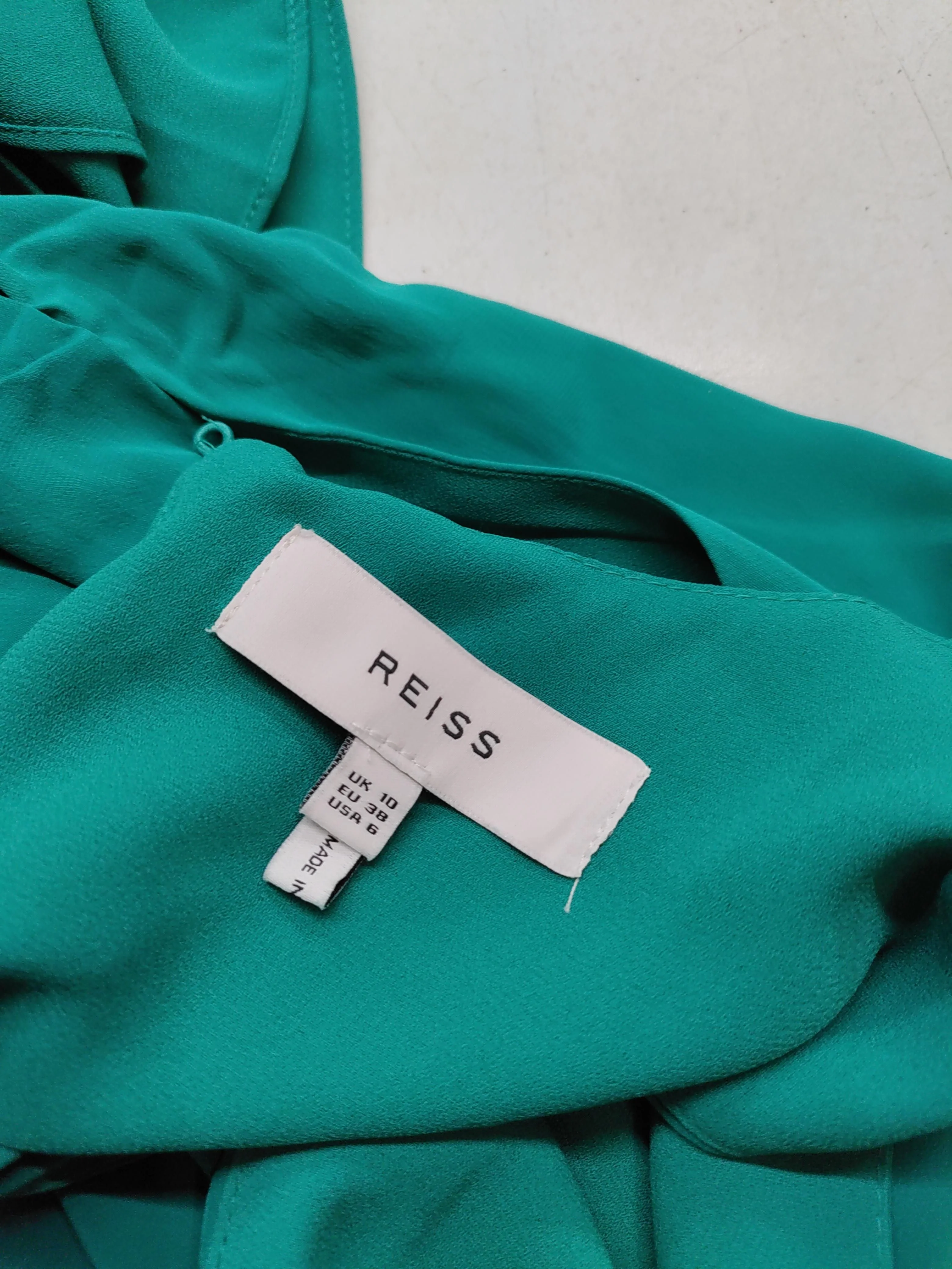 Reiss Wrap Midi Dress UK10 in Green - Image 6
