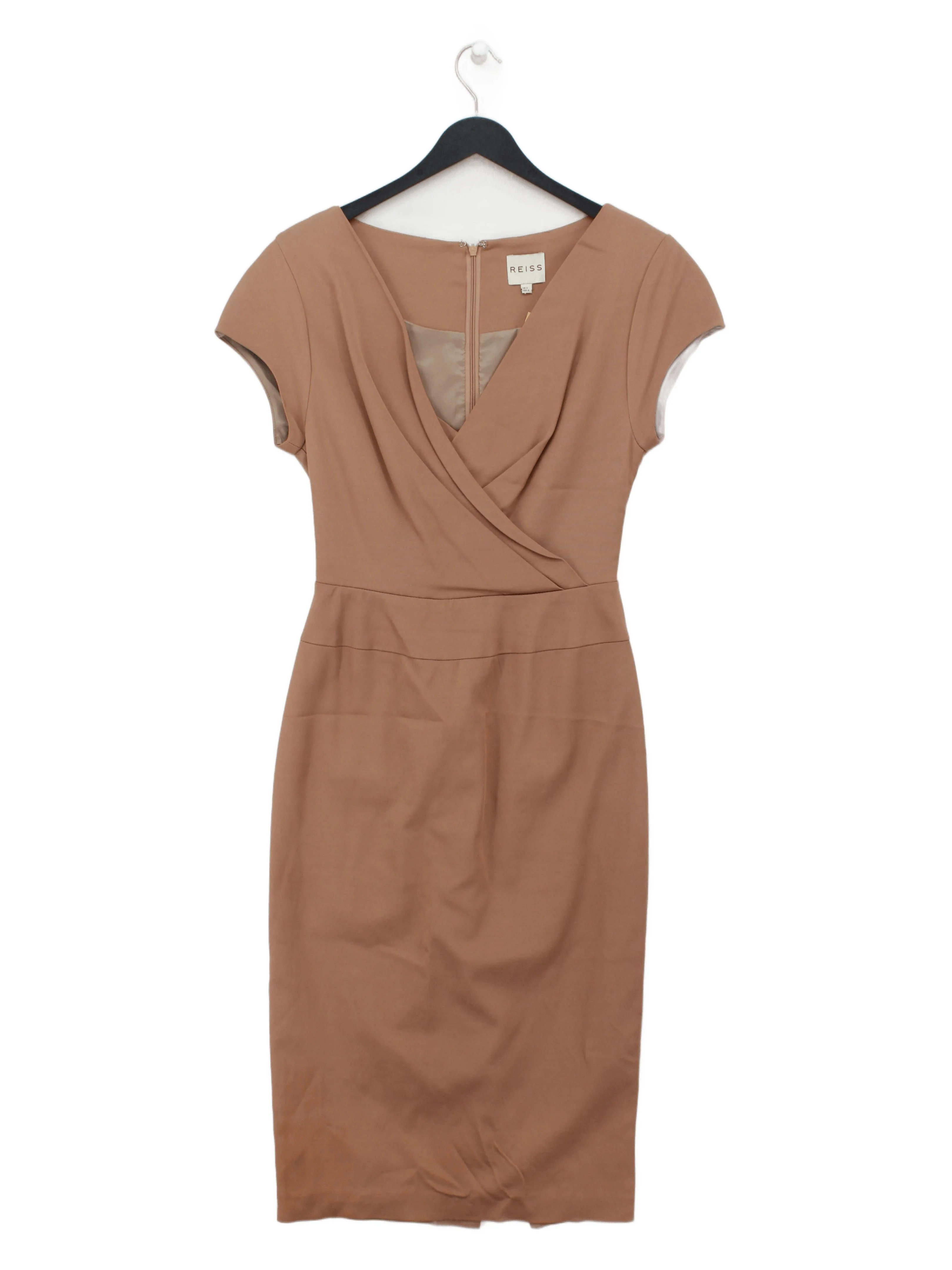 Reiss Wrap Midi Dress UK8 in Tan