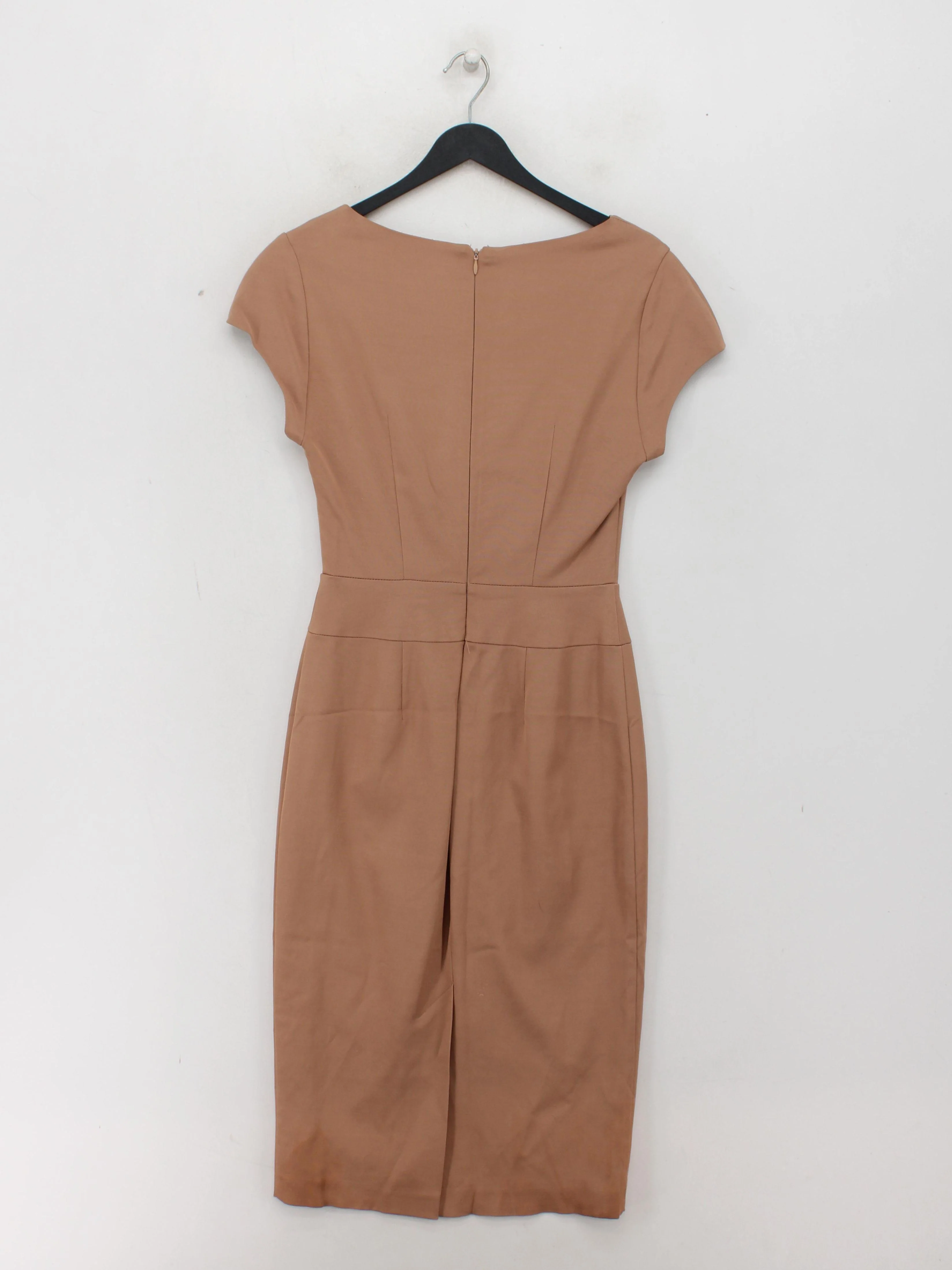 Reiss Wrap Midi Dress UK8 in Tan - Image 2