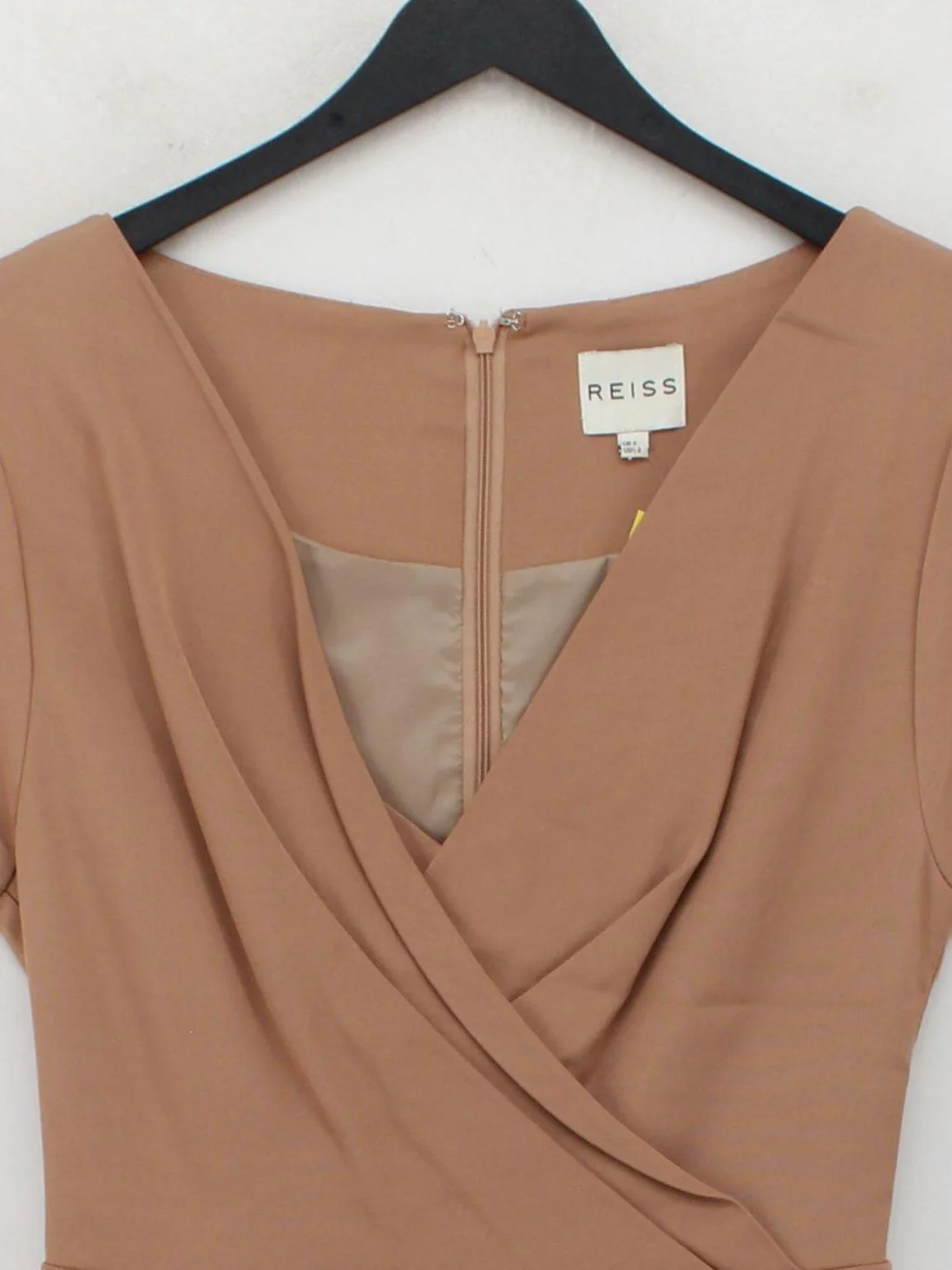 Reiss Wrap Midi Dress UK8 in Tan - Image 3