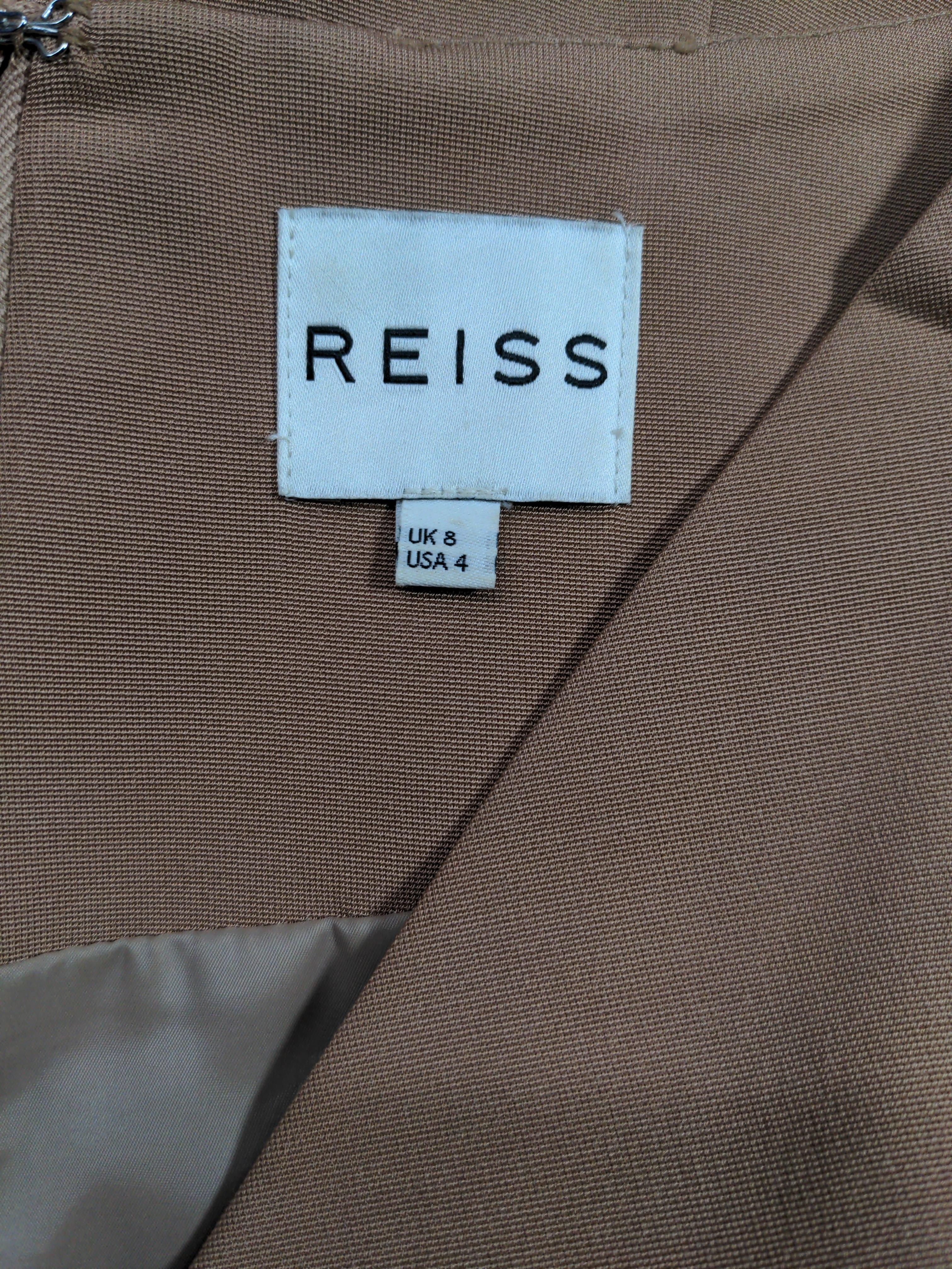 Reiss Wrap Midi Dress UK8 in Tan - Image 5