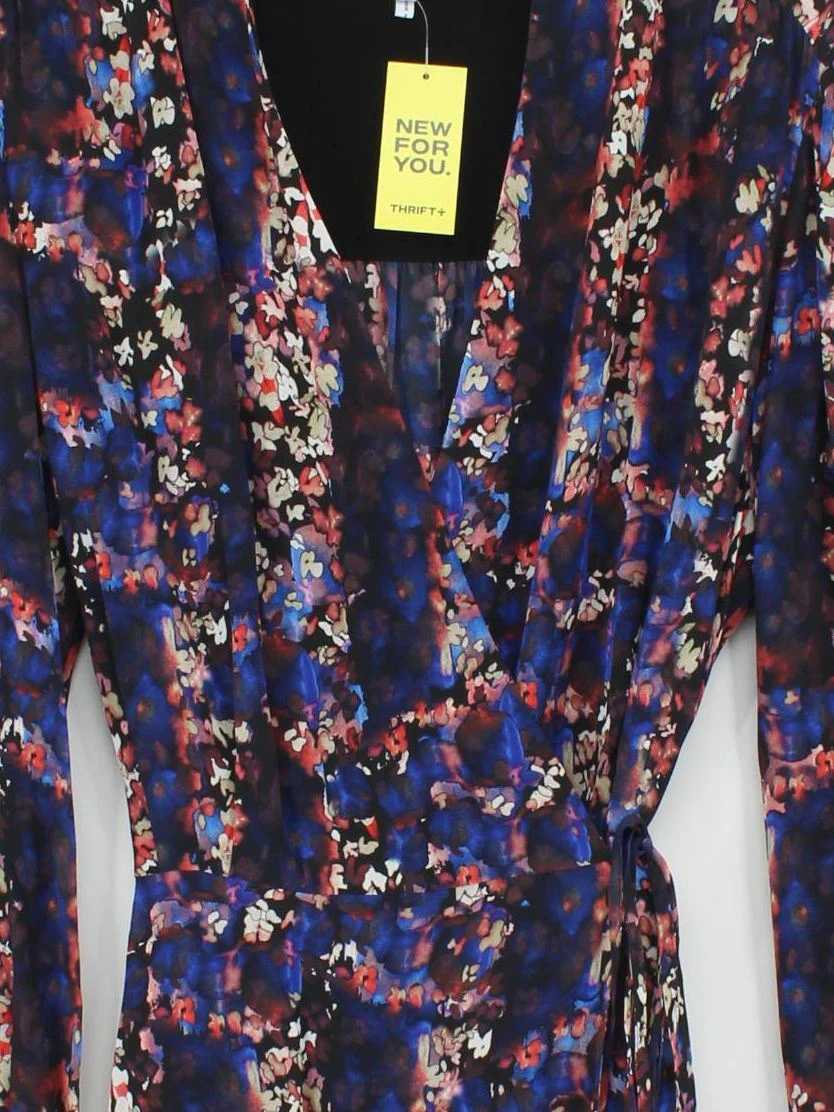Reiss Wrap Mini Dress UK14 in Multi - Image 3