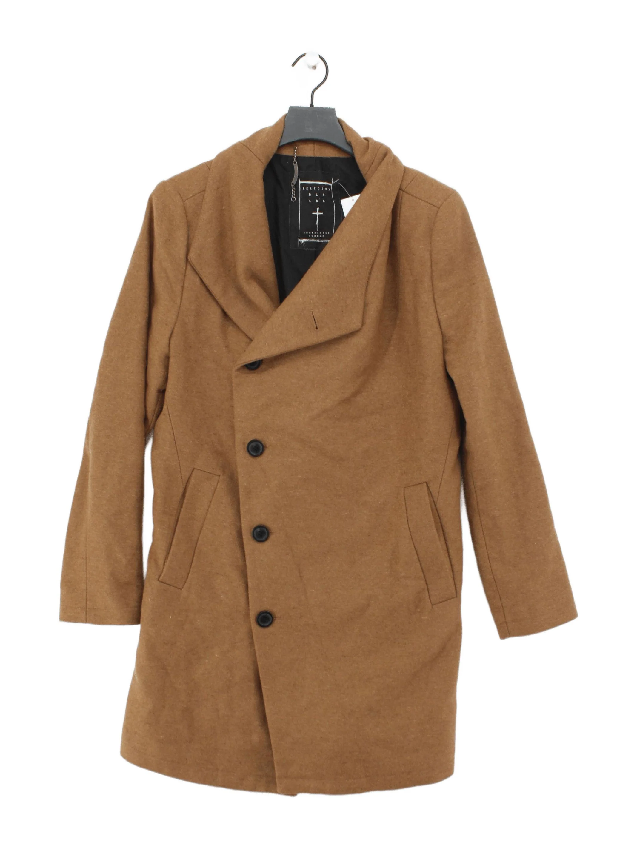 Religion Men's Coat M Tan Wool with Acrylic, Polyester Overcoat