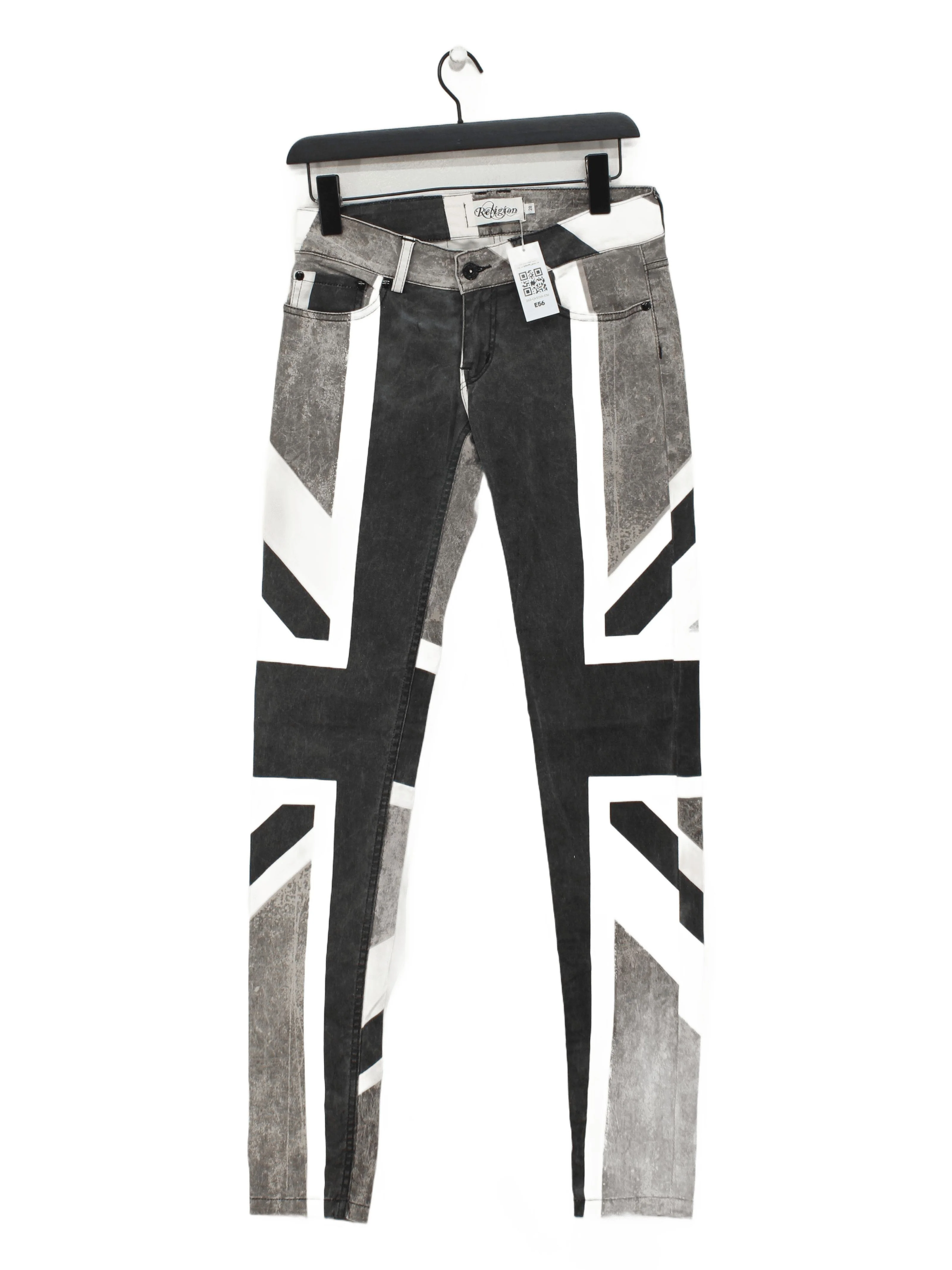 Religion Men's Jeans S Grey Graphic 100% Cotton Skinny