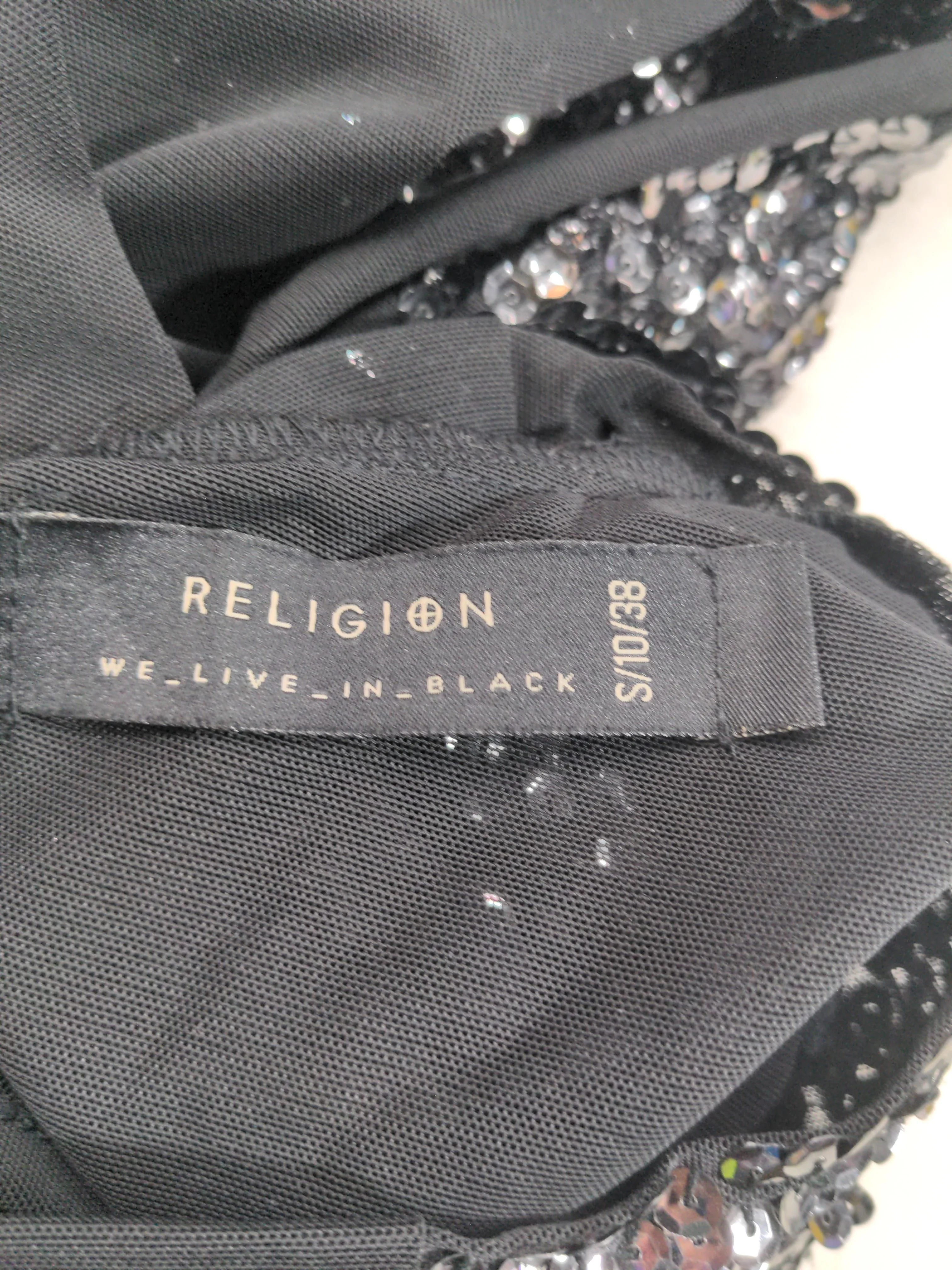 Religion Women's Top S Black 100% Other Long Sleeve High Neck Basic - Image 6