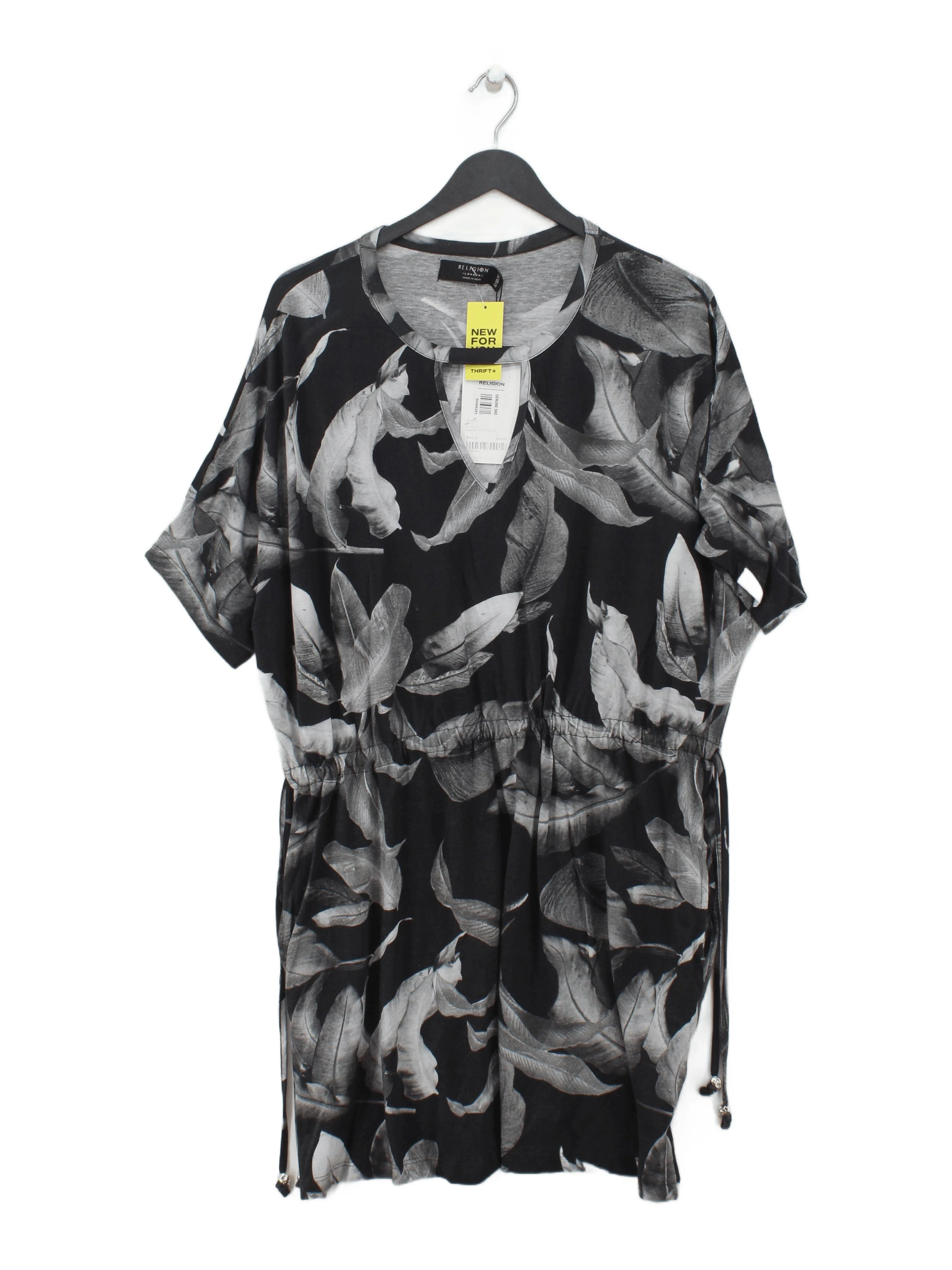 Religion Women's Top S Black 100% Other Short Sleeve Round Neck Tunic