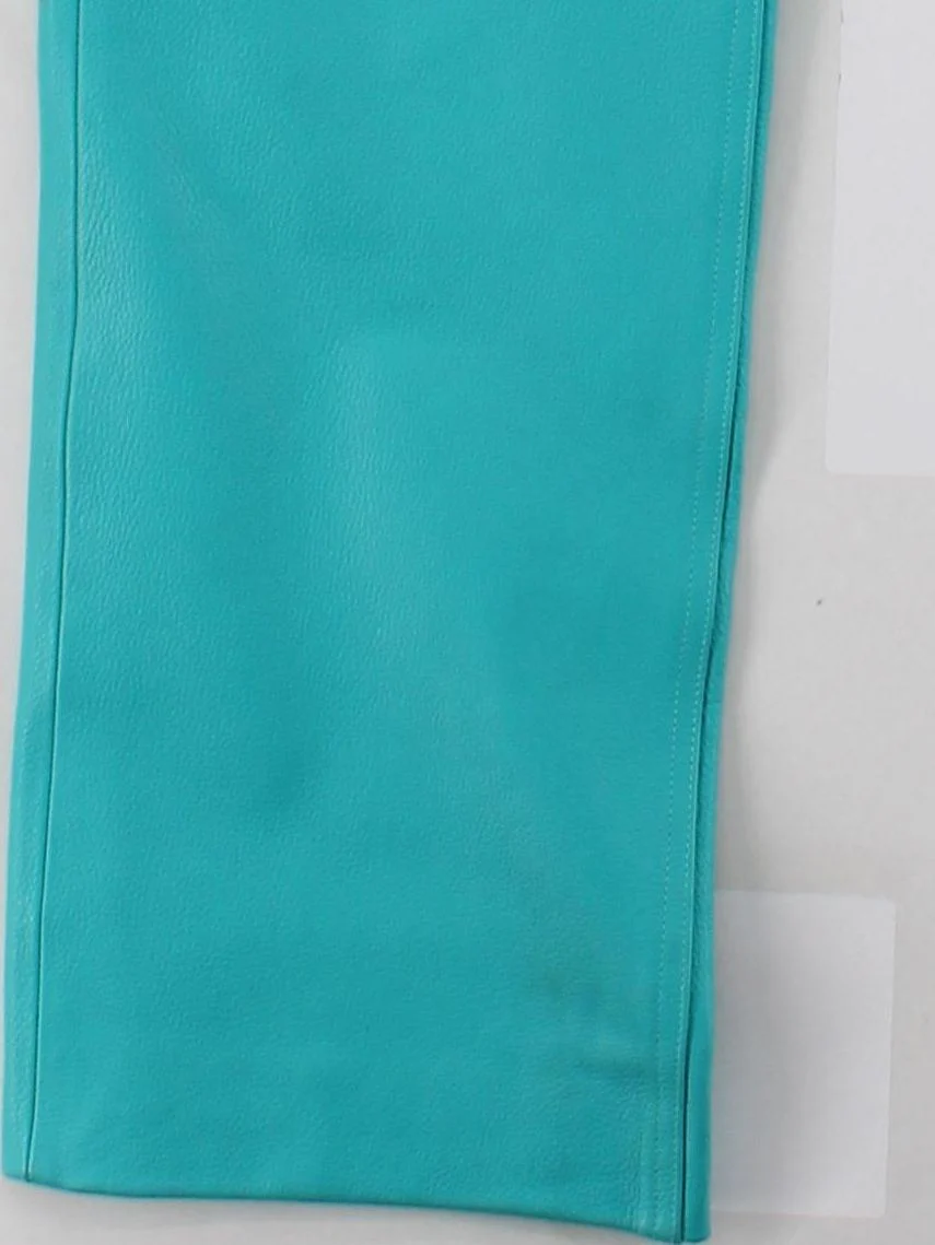 Remain Women's Trousers UK 10 Blue Leather with Polyester Straight Chino - Image 4