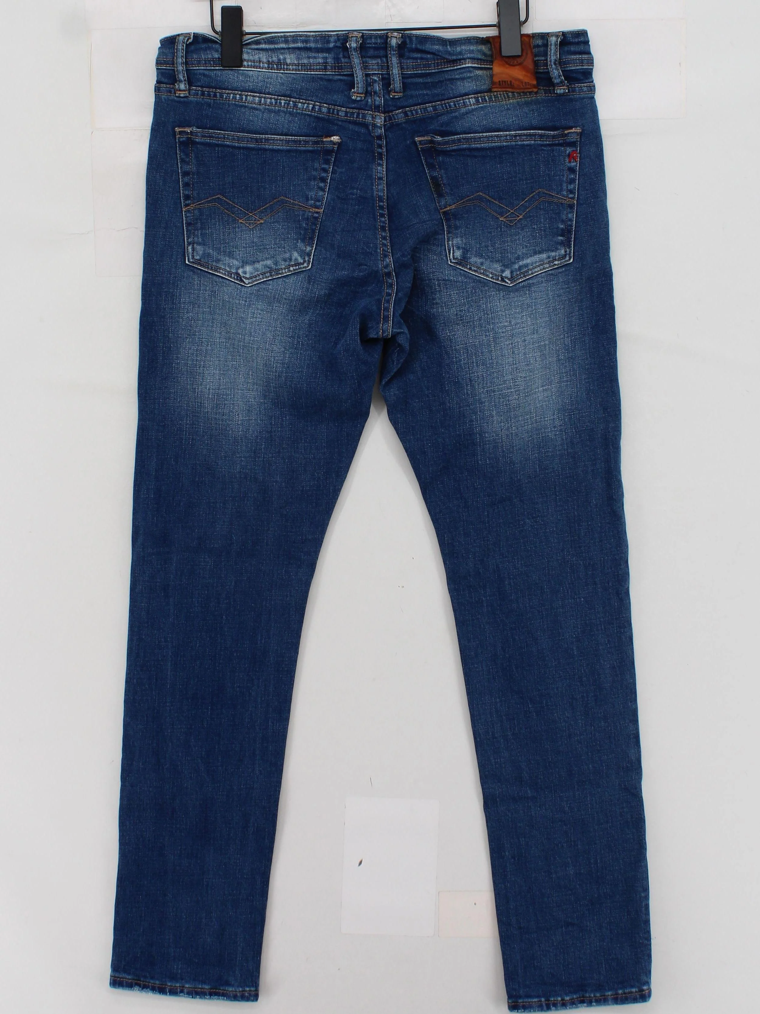 Replay Men's Jeans W 32 in Blue Cotton with Polyester, Elastane Straight - Image 2