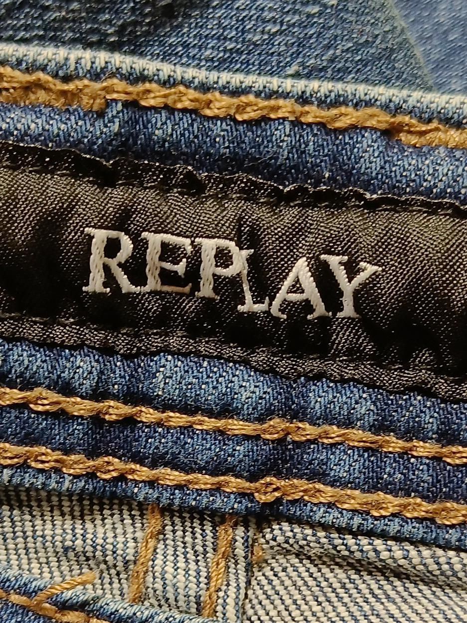 Replay Men's Jeans W 32 in Blue Cotton with Polyester, Elastane Straight - Image 5